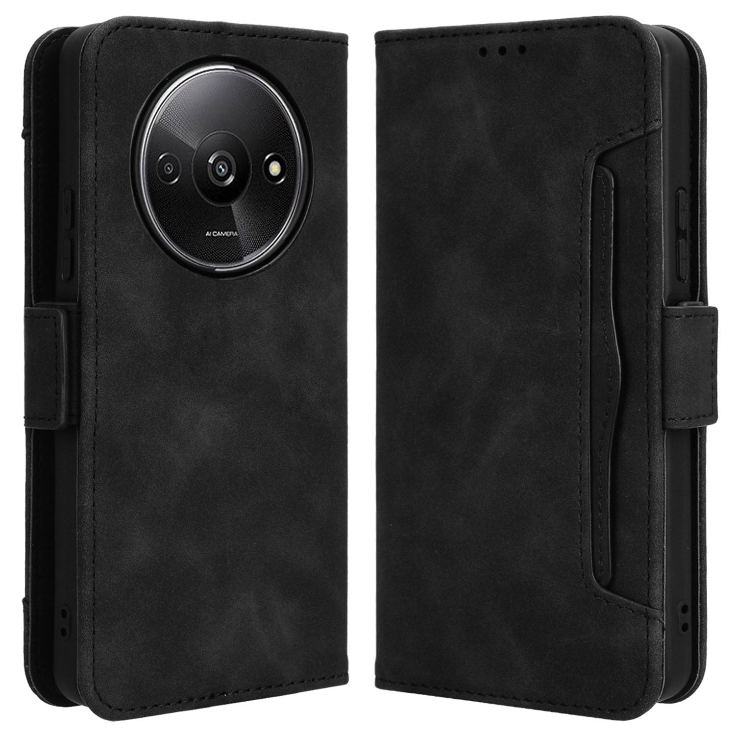 For Xiaomi Redmi A3 / Poco C61 4G Case with Multiple Card Holder Stand PU Leather Phone Cover