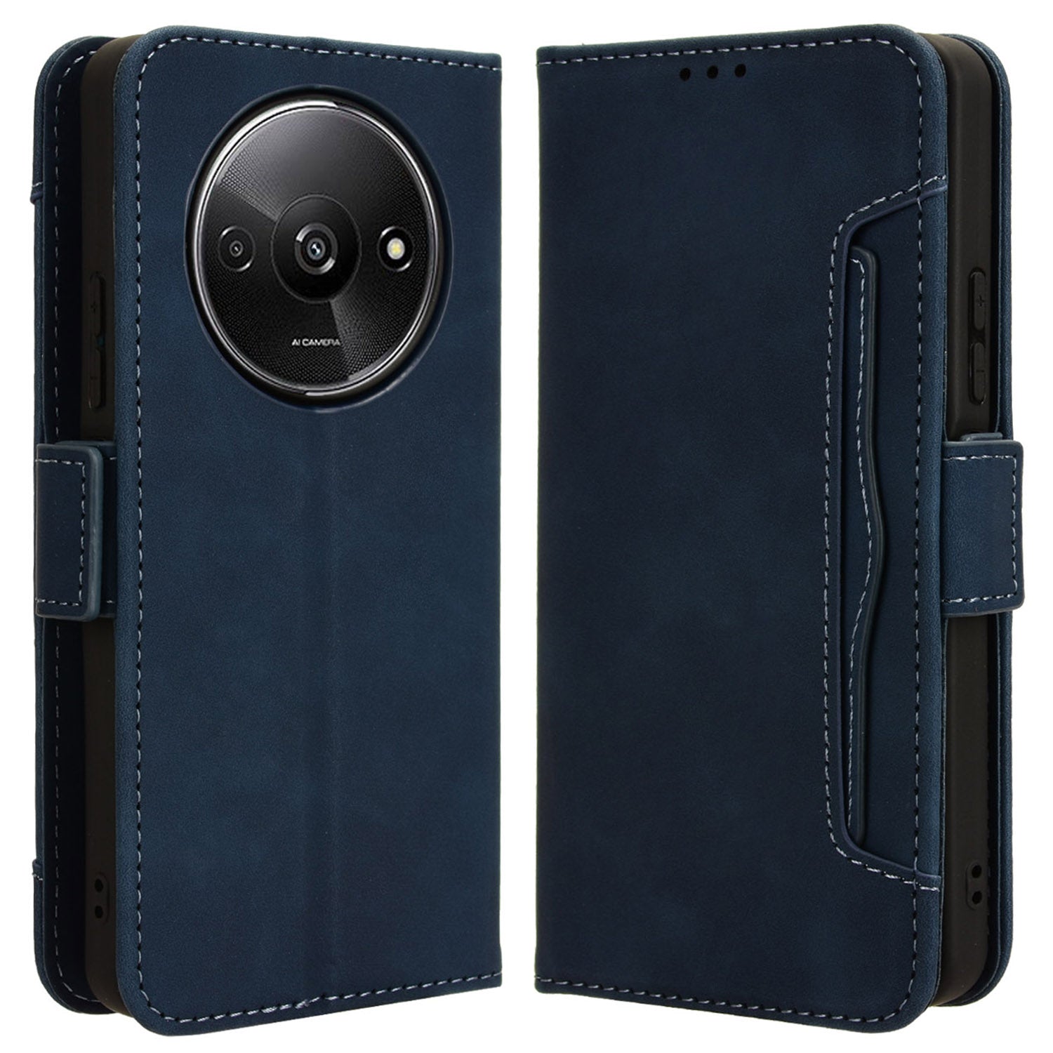 For Xiaomi Redmi A3 / Poco C61 4G Case with Multiple Card Holder Stand PU Leather Phone Cover