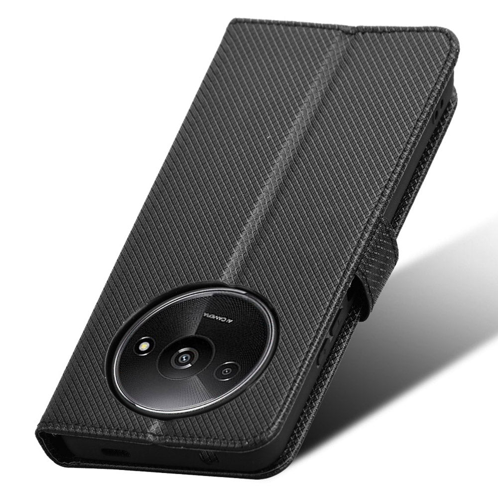 For Xiaomi Redmi A3 / Poco C61 4G Case Diamond Texture Flip Folio Leather Cell Phone Cover