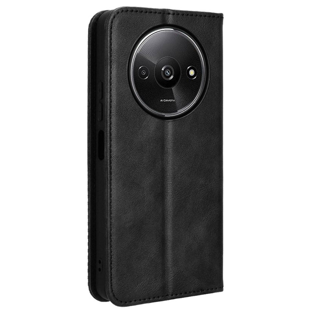 For Xiaomi Redmi A3 / Poco C61 4G Vintage Leather Case Folio Flip Wallet Phone Cover