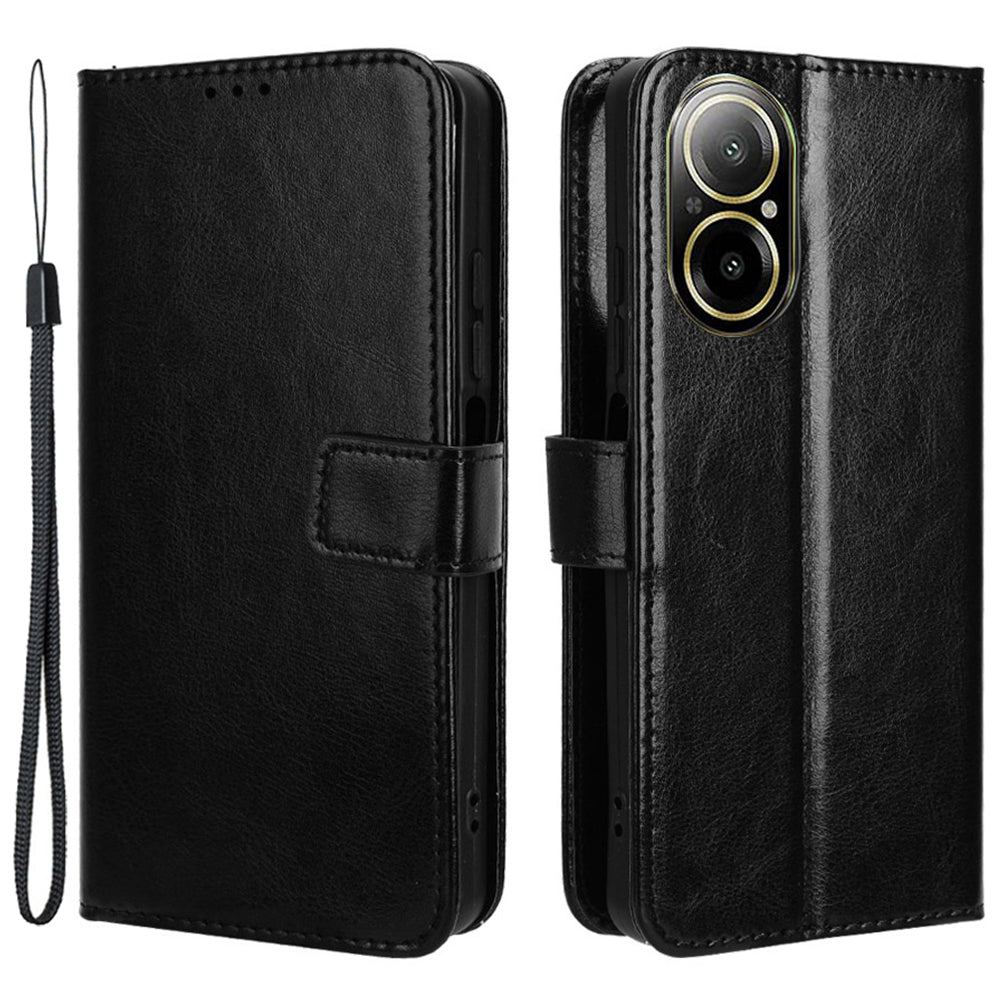 For Realme C67 4G / 12 Lite 4G Case Crazy Horse Texture Leather Flip Wallet Phone Cover