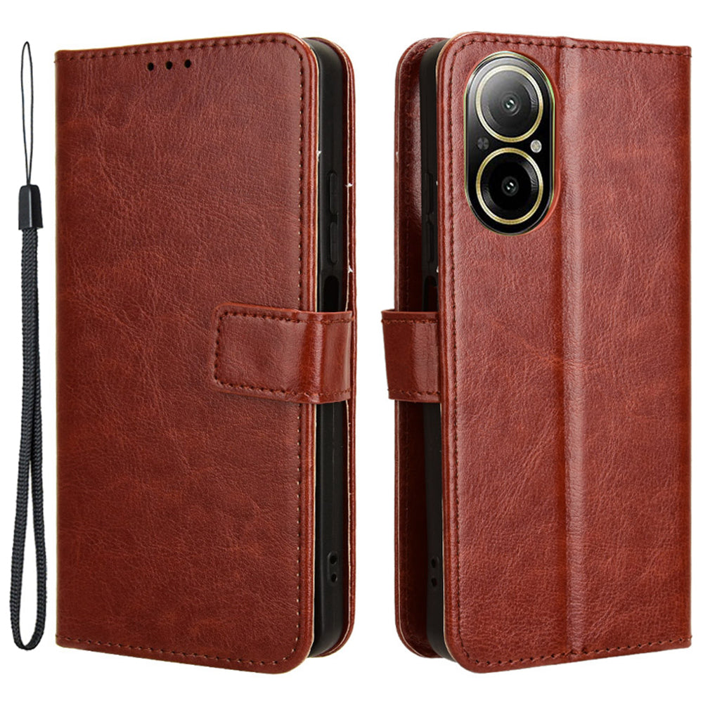 For Realme C67 4G / 12 Lite 4G Case Crazy Horse Texture Leather Flip Wallet Phone Cover
