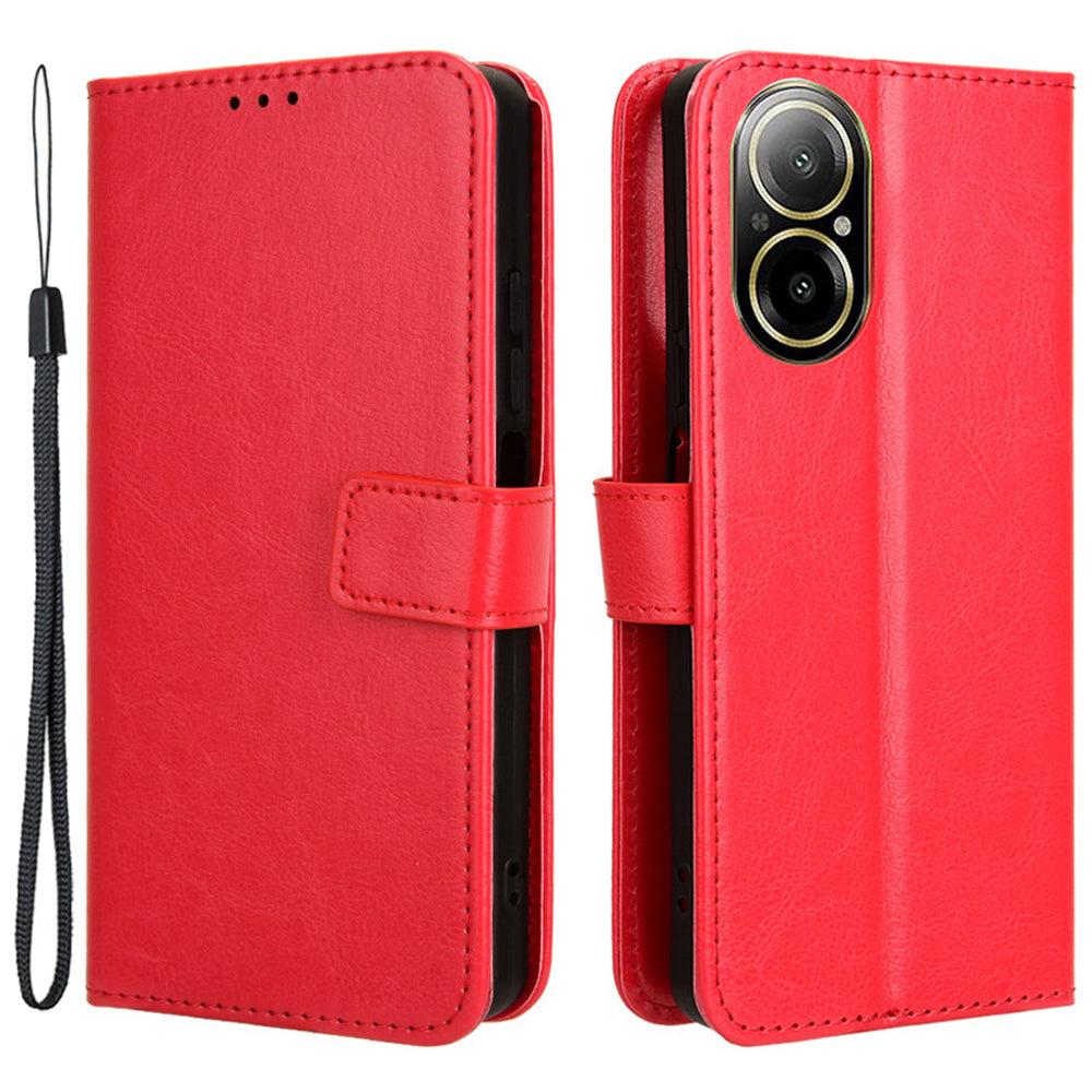 For Realme C67 4G / 12 Lite 4G Case Crazy Horse Texture Leather Flip Wallet Phone Cover