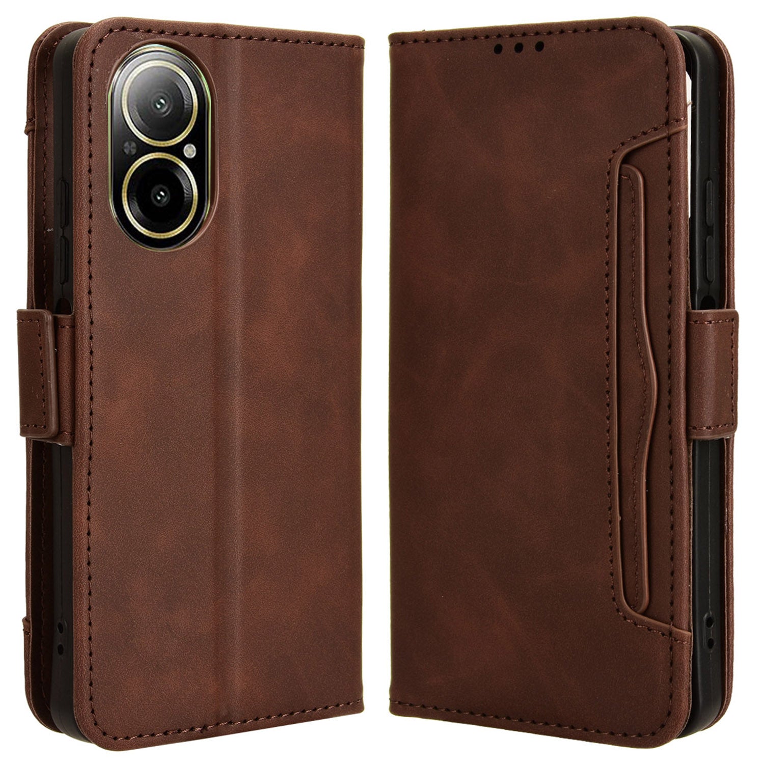 For Realme C67 4G / 12 Lite 4G Case PU Leather Multiple Card Slots Wallet Phone Cover