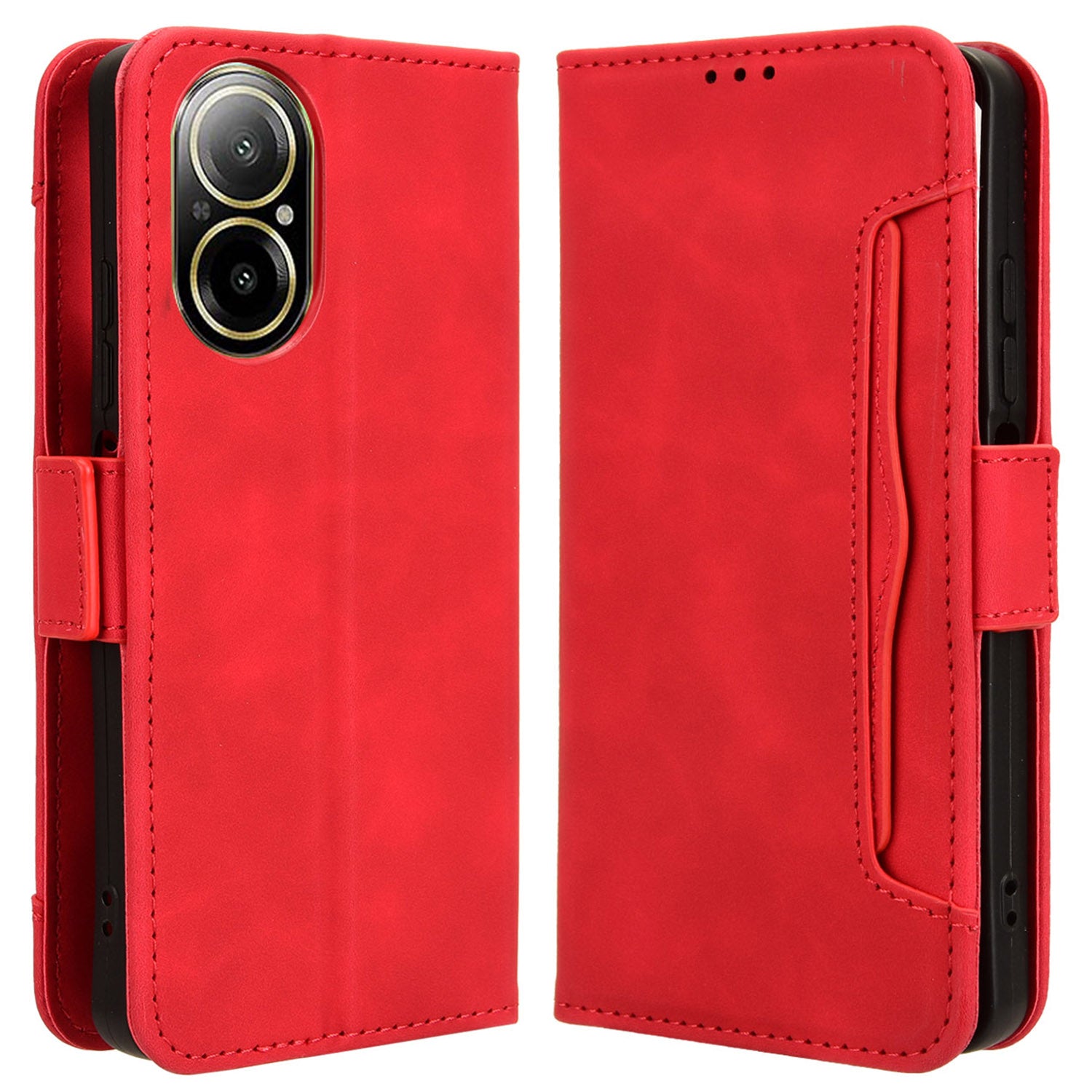 For Realme C67 4G / 12 Lite 4G Case PU Leather Multiple Card Slots Wallet Phone Cover