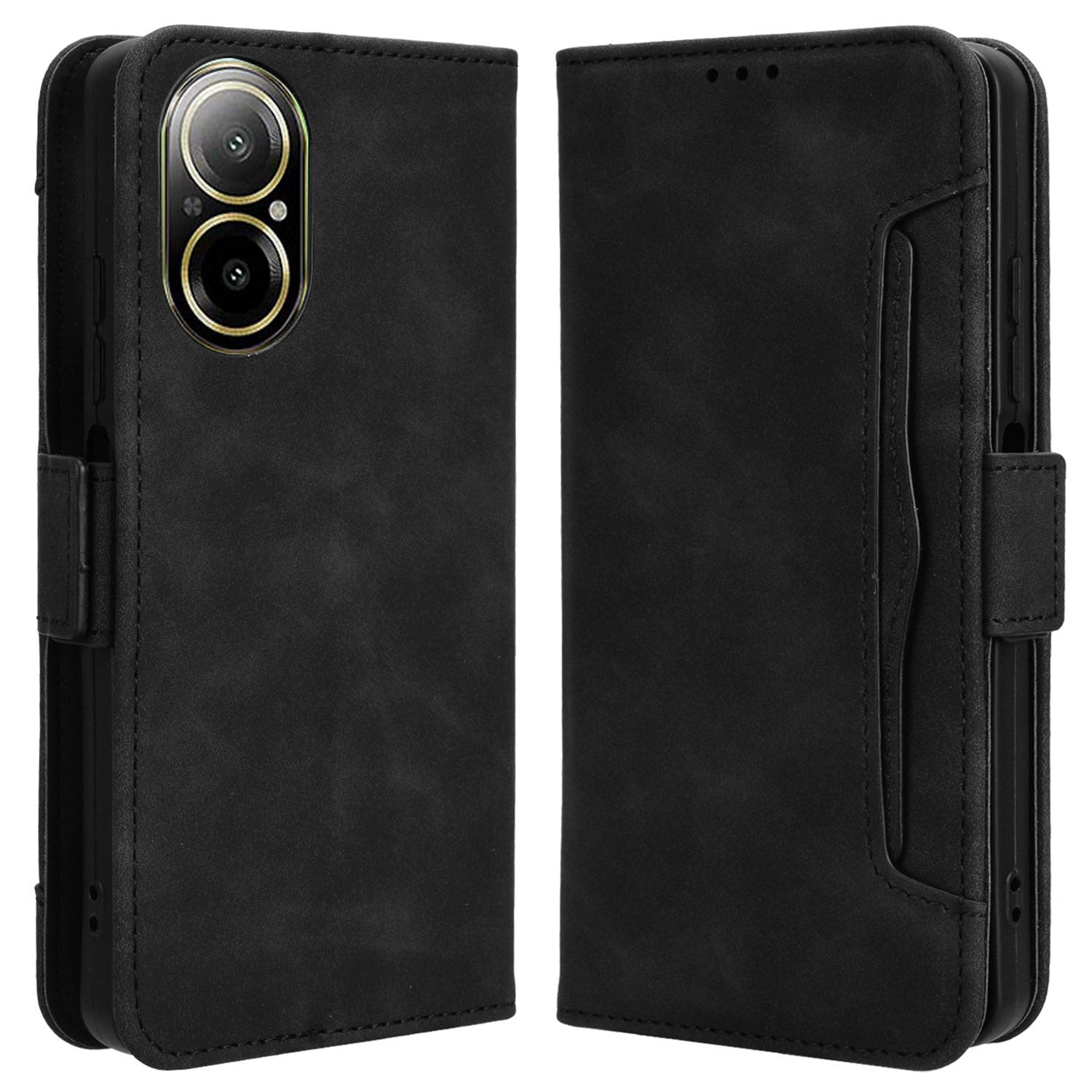 For Realme C67 4G / 12 Lite 4G Case PU Leather Multiple Card Slots Wallet Phone Cover