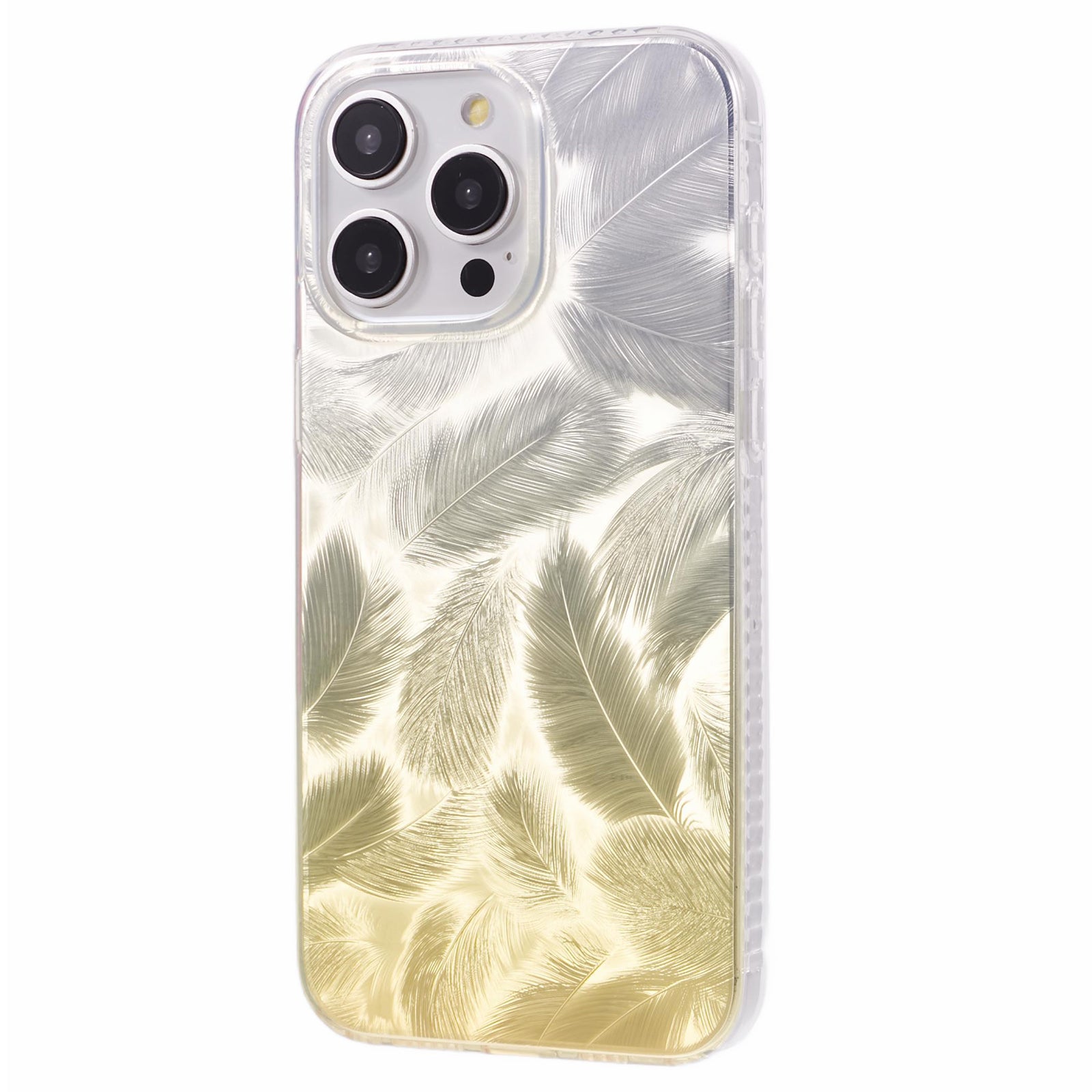 MP Series For iPhone 12 Pro Max Case Feather Pattern Design TPU+Acrylic Protective Phone Cover