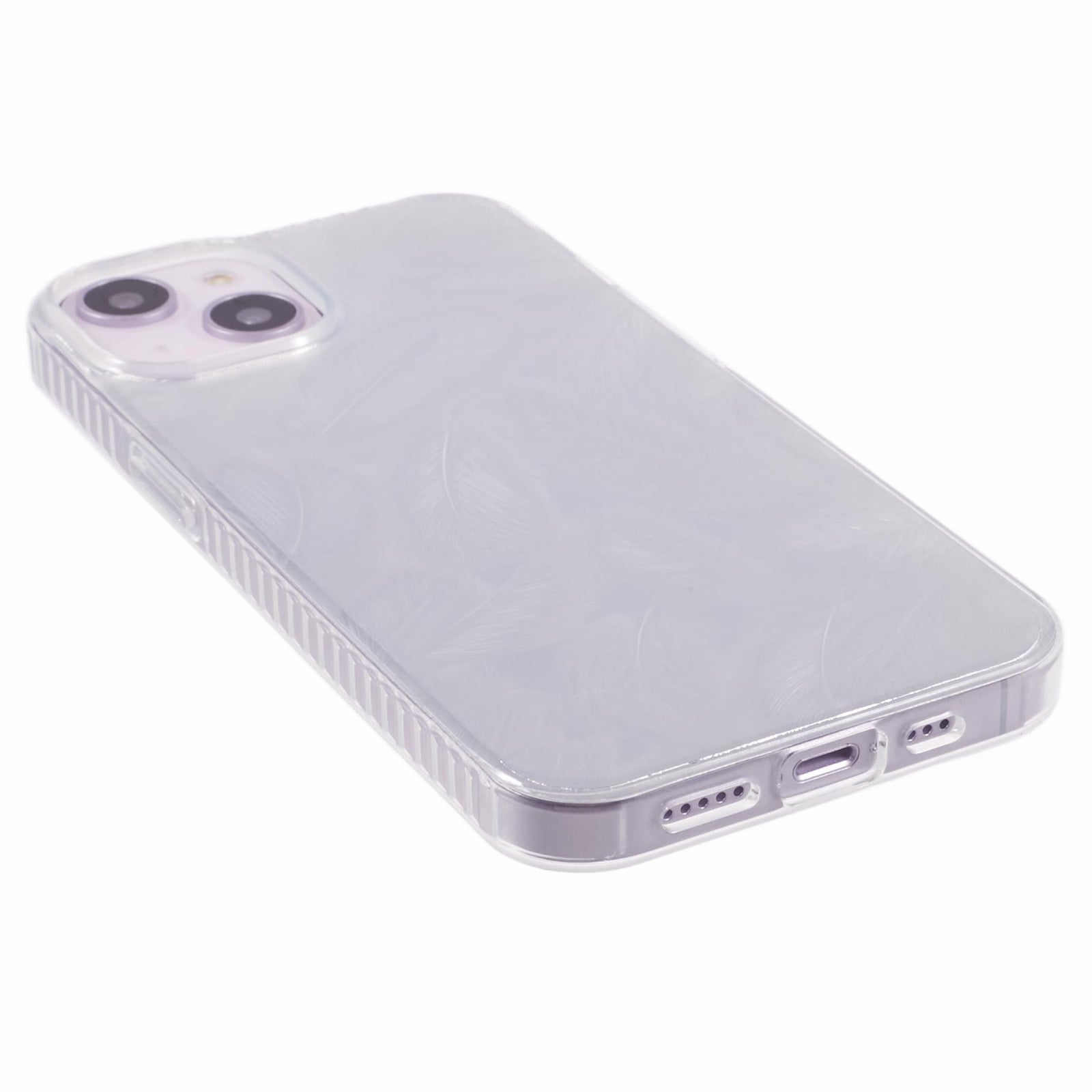 MP Series For iPhone 15 IMD Phone Case Feathers Design TPU+Acrylic Back Cover