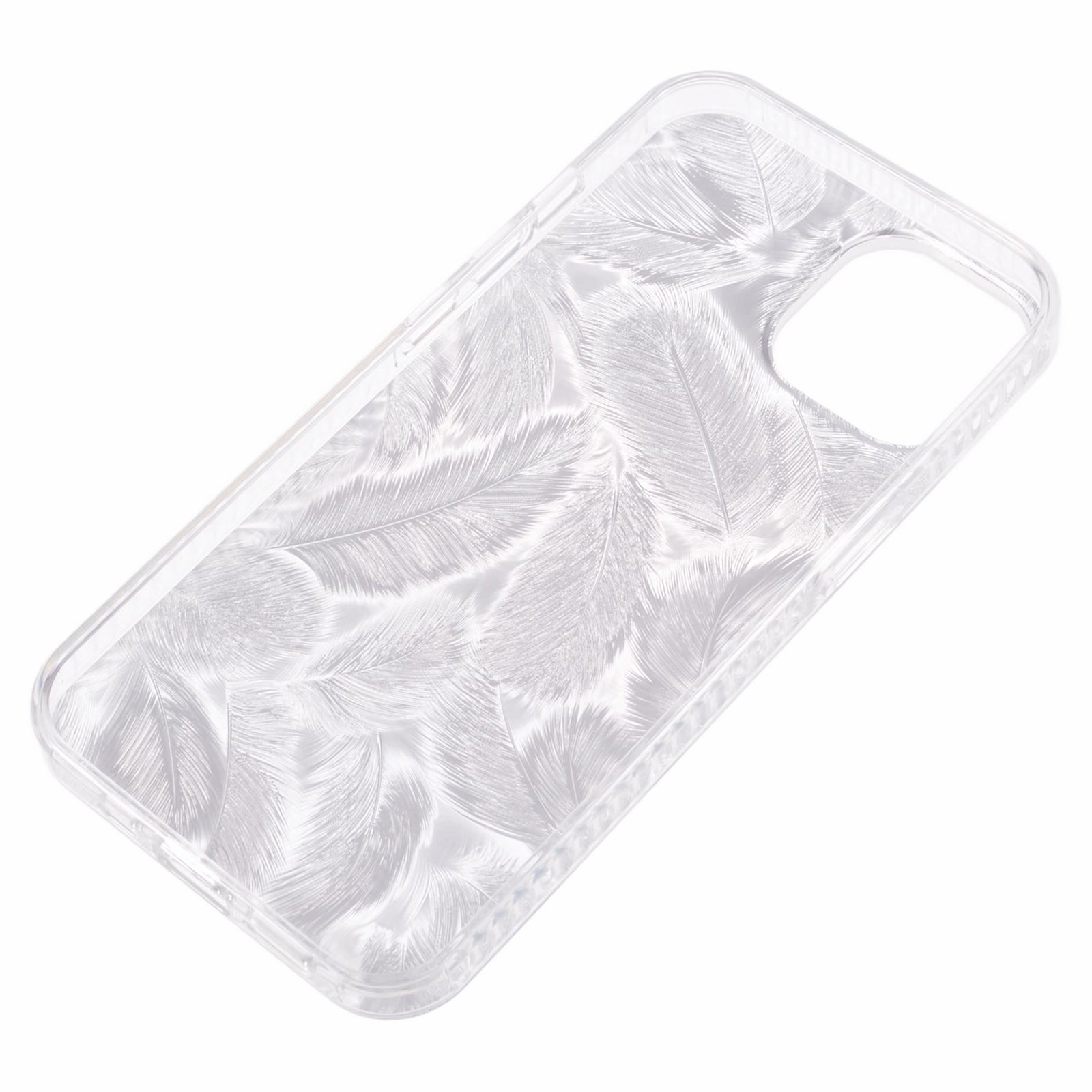MP Series For iPhone 15 IMD Phone Case Feathers Design TPU+Acrylic Back Cover