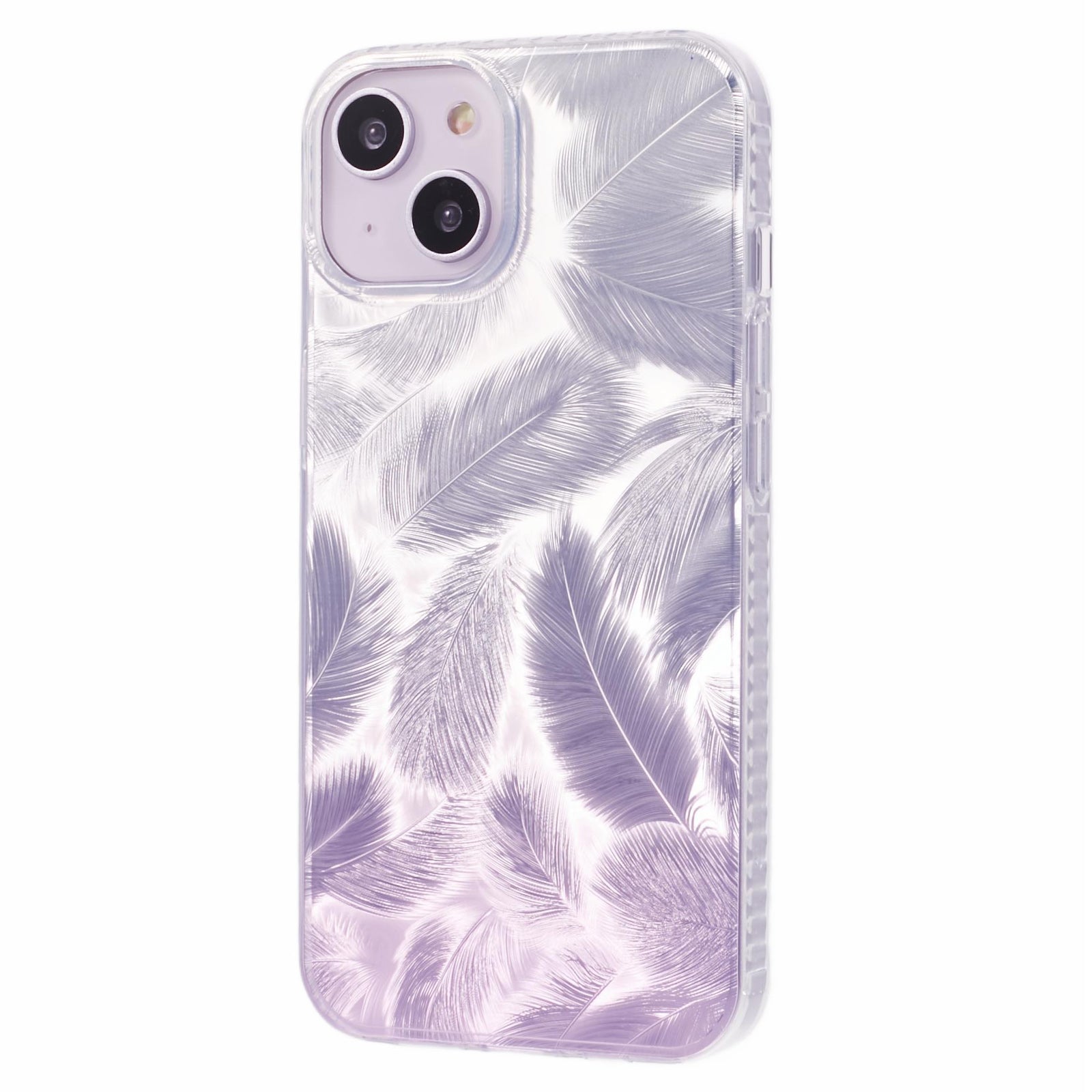 MP Series For iPhone 15 IMD Phone Case Feathers Design TPU+Acrylic Back Cover