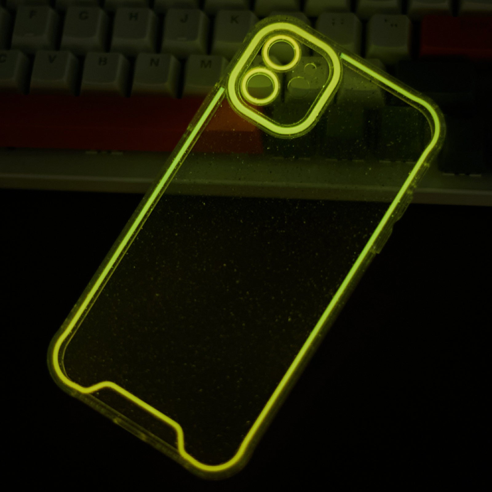 XW Series For iPhone 11 TPU Case Glitter Powder Luminous Noctilucent Back Phone Cover