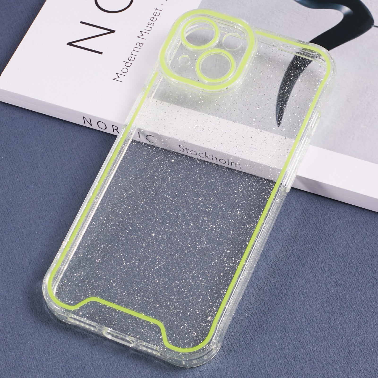 XW Series For iPhone 13 TPU Case Luminous Frame Glitter Bling Phone Cover