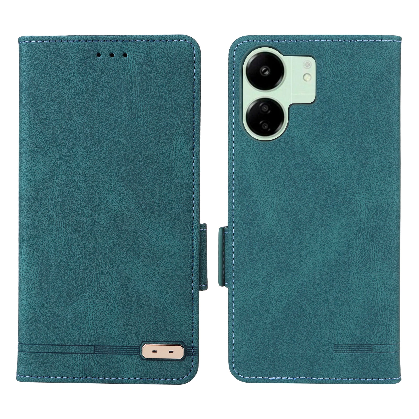 For Xiaomi Redmi 13C 5G Case Protective PU Leather Wallet Hardware Decor Phone Cover