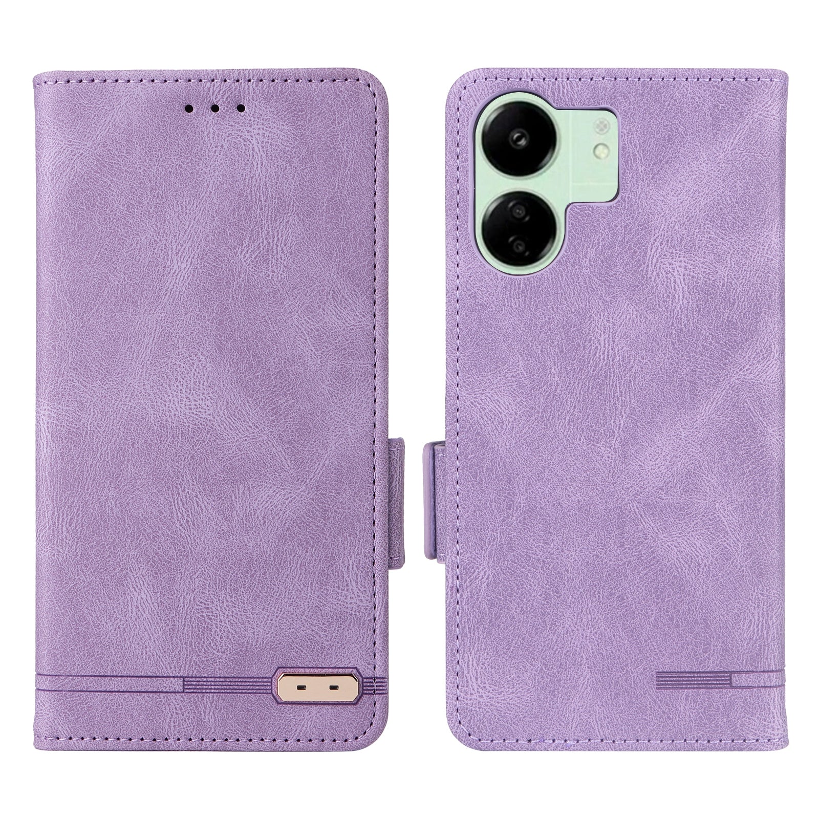 For Xiaomi Redmi 13C 5G Case Protective PU Leather Wallet Hardware Decor Phone Cover