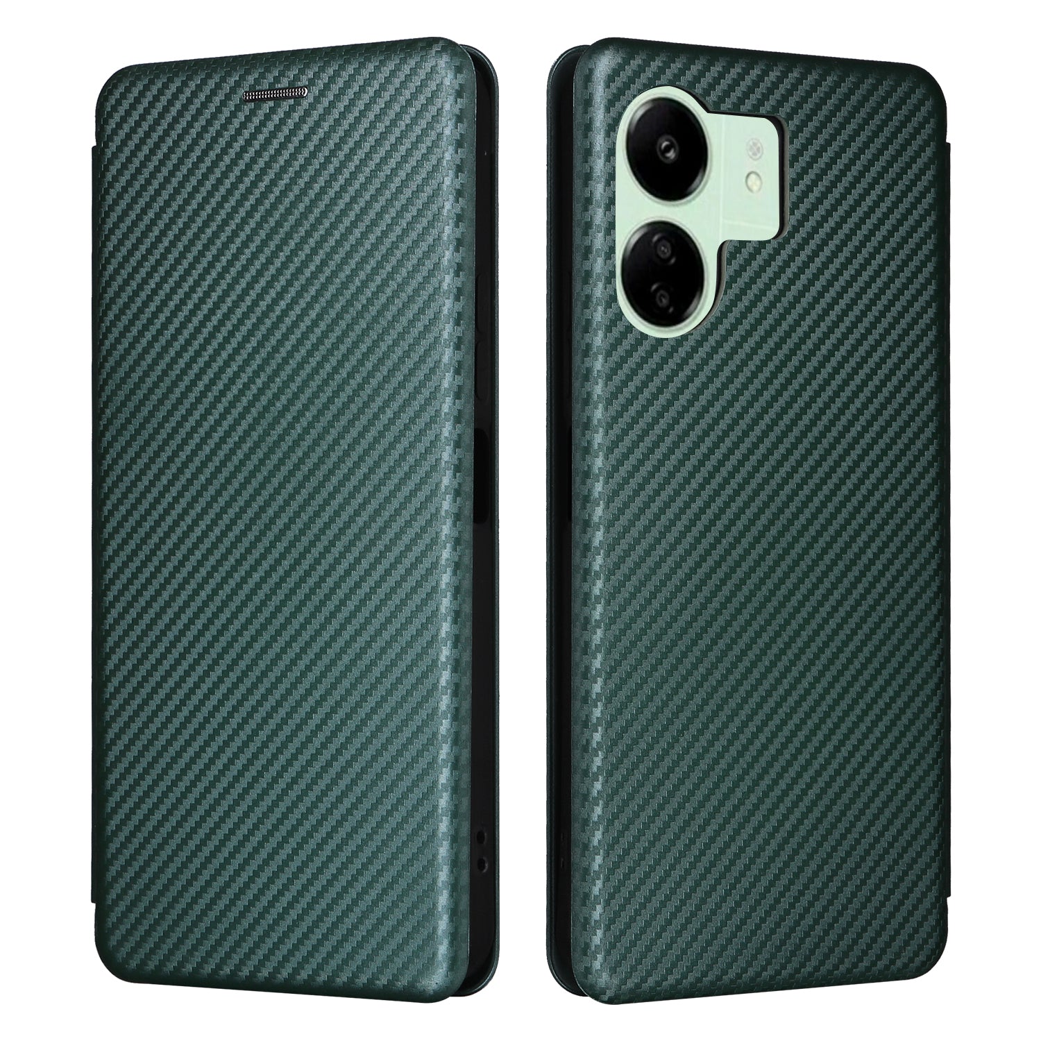 For Xiaomi Redmi 13C 5G Case PU Leather Carbon Fiber Texture Phone Cover