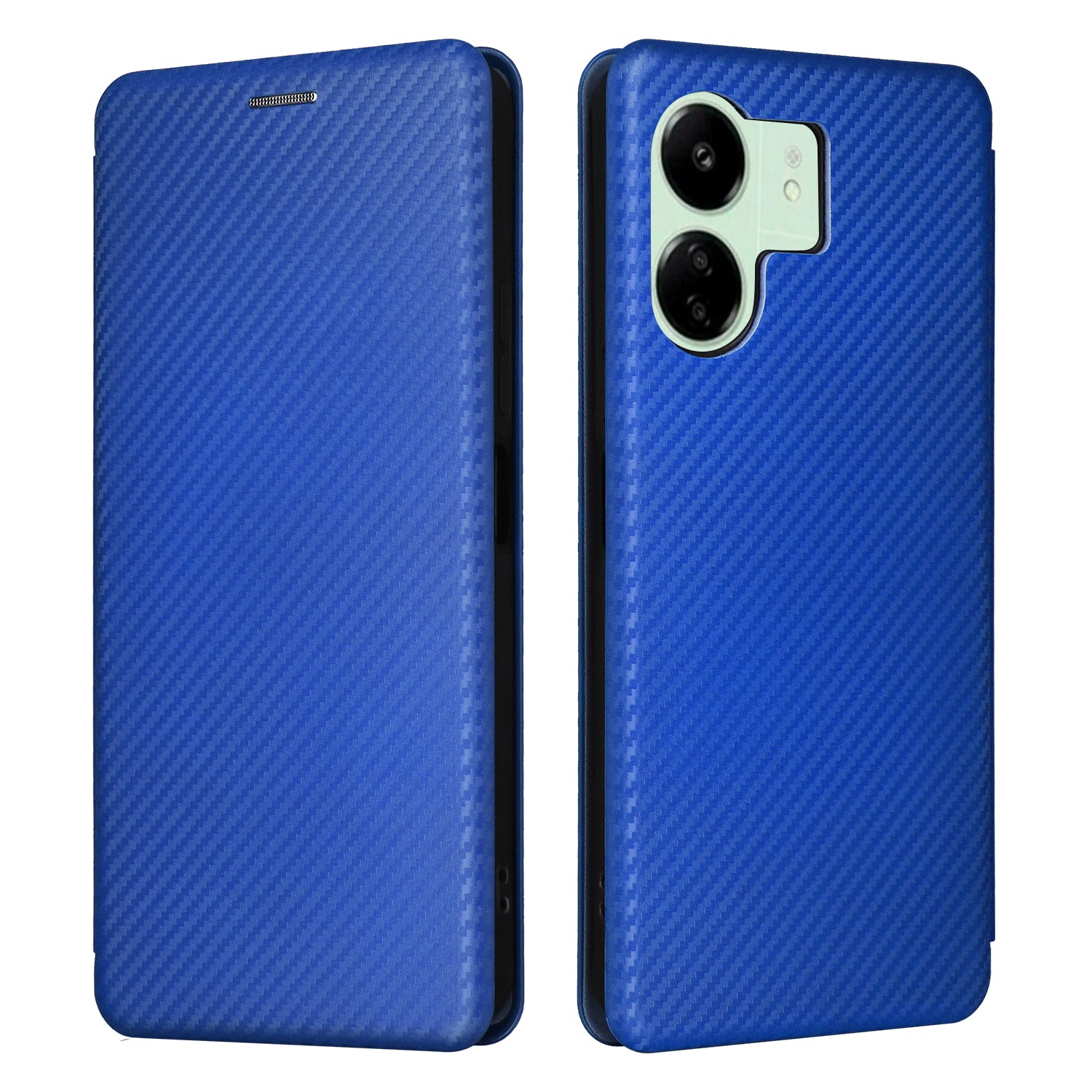 For Xiaomi Redmi 13C 5G Case PU Leather Carbon Fiber Texture Phone Cover