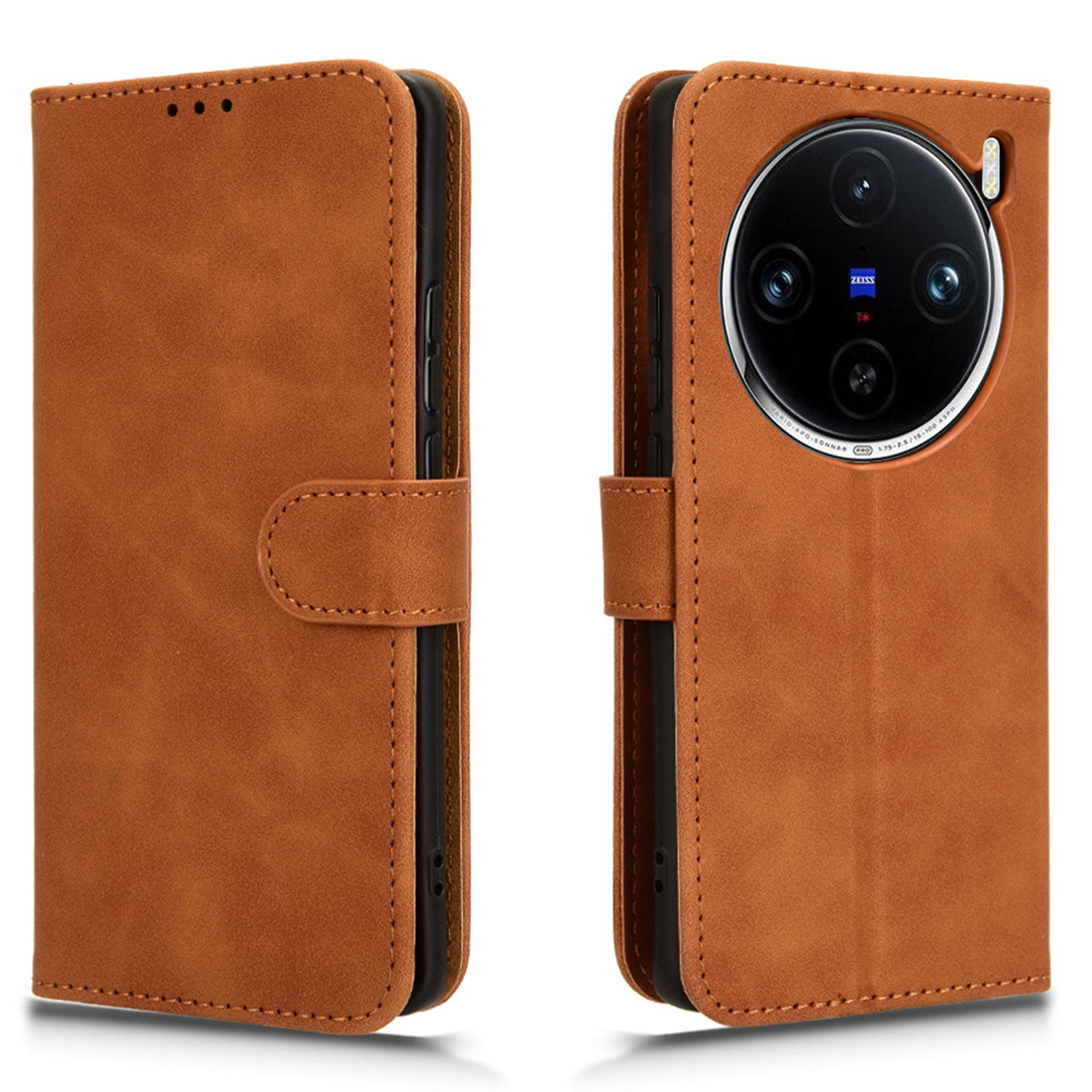 For vivo X100 Pro 5G Case PU Leather Full Protection Folio Phone Cover