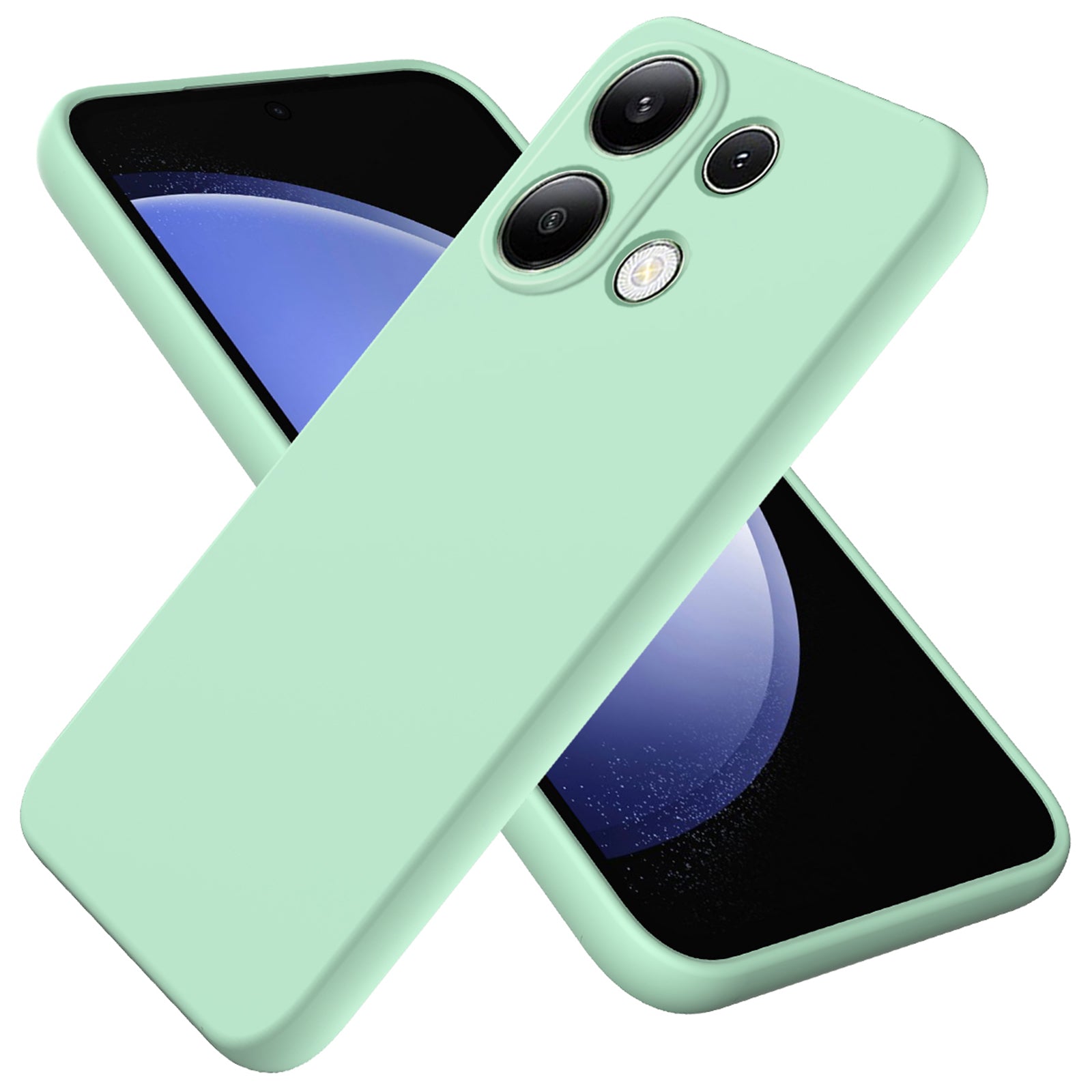For Xiaomi Redmi Note 13 Pro 4G / Poco M6 Pro 4G Case Soft Touch Liquid Silicone Phone Cover with Strap