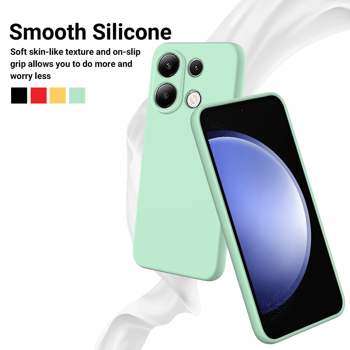 For Xiaomi Redmi Note 13 Pro 4G / Poco M6 Pro 4G Case Soft Touch Liquid Silicone Phone Cover with Strap