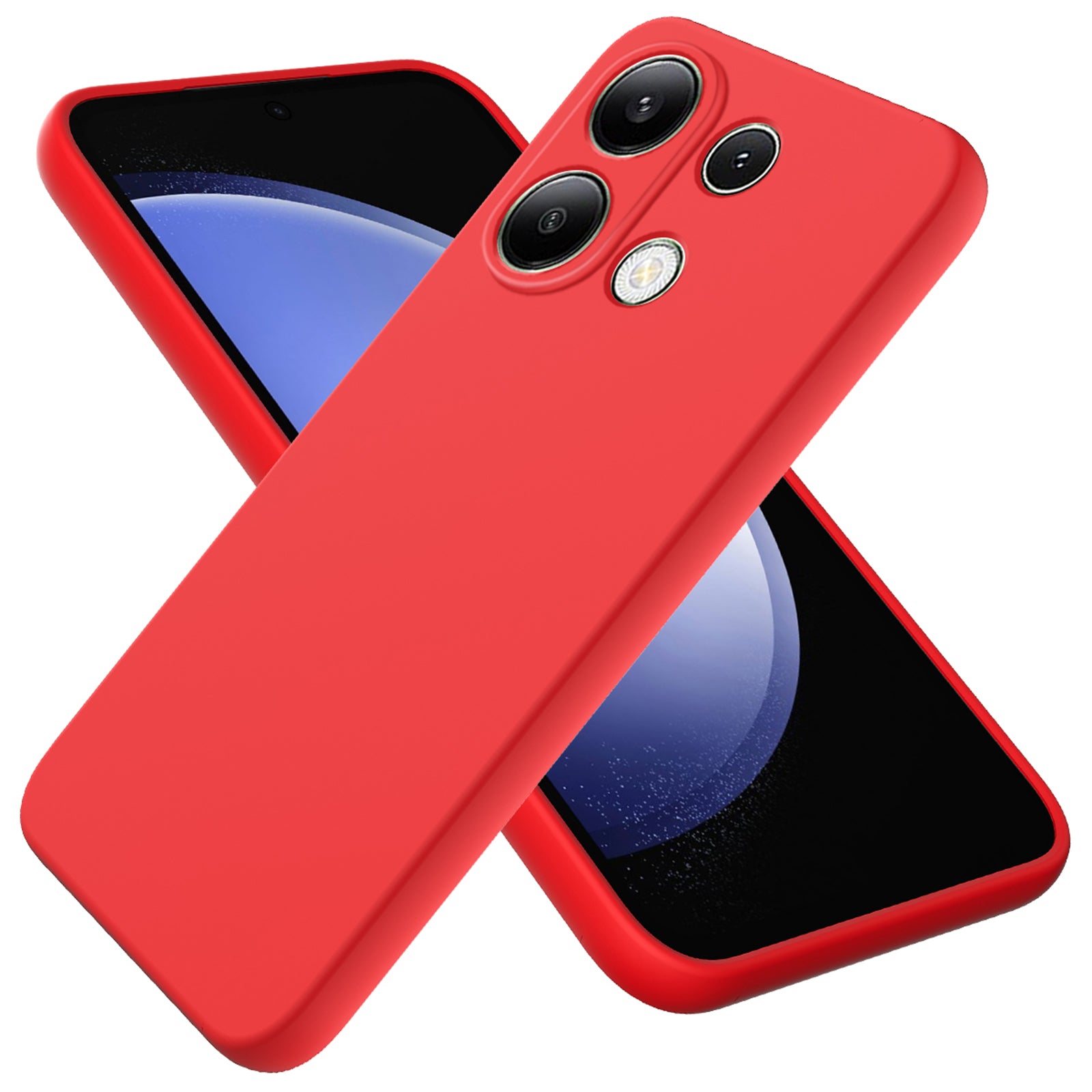 For Xiaomi Redmi Note 13 Pro 4G / Poco M6 Pro 4G Case Soft Touch Liquid Silicone Phone Cover with Strap