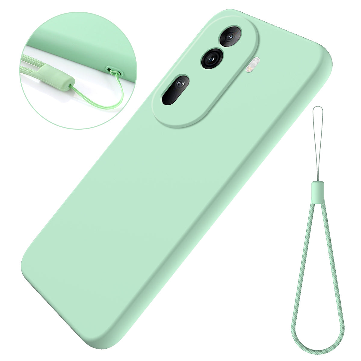 For Oppo Reno11 Pro 5G (Global) Case Liquid Silicone Phone Cover with Anti-Scratch Fiber Lining