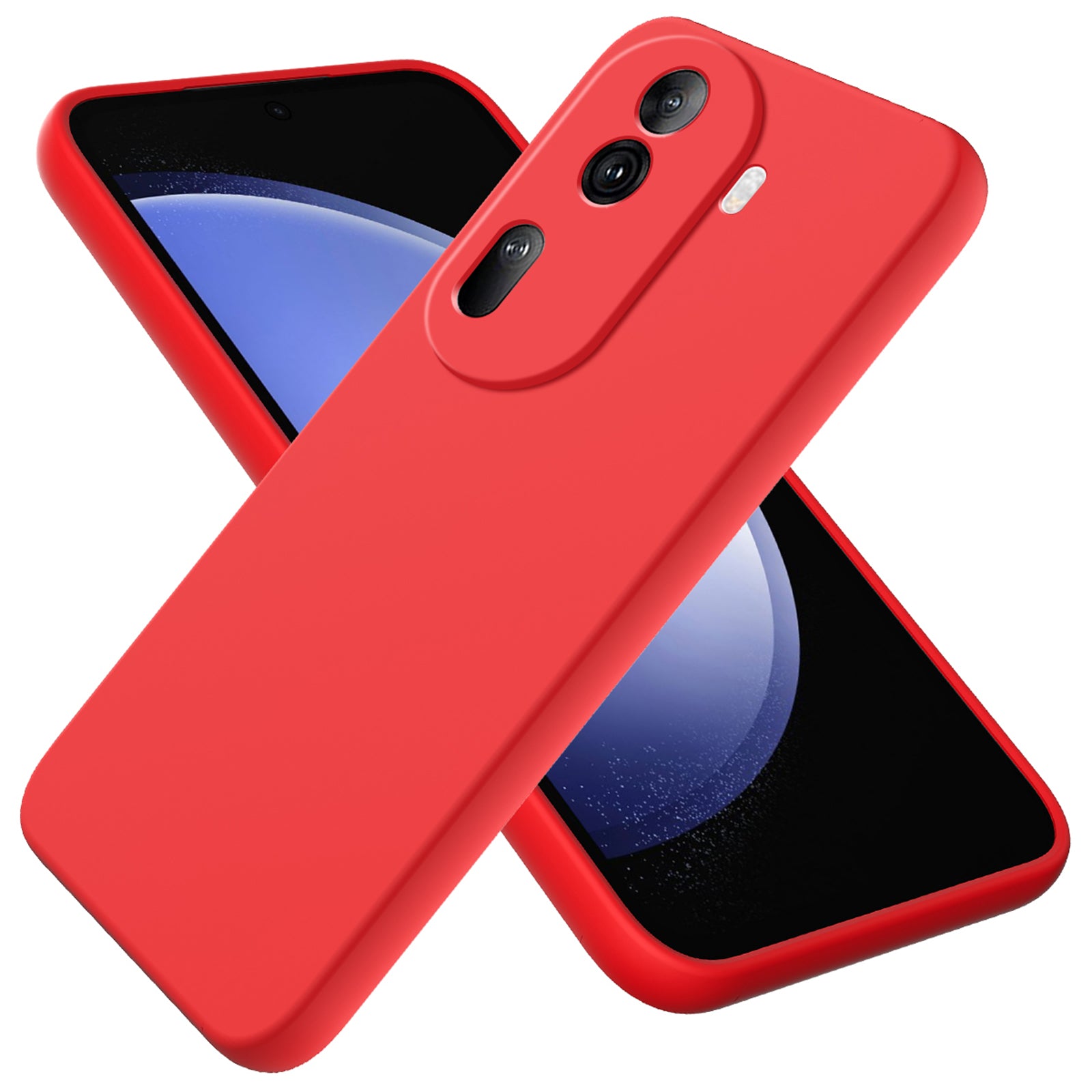 For Oppo Reno11 Pro 5G (Global) Case Liquid Silicone Phone Cover with Anti-Scratch Fiber Lining