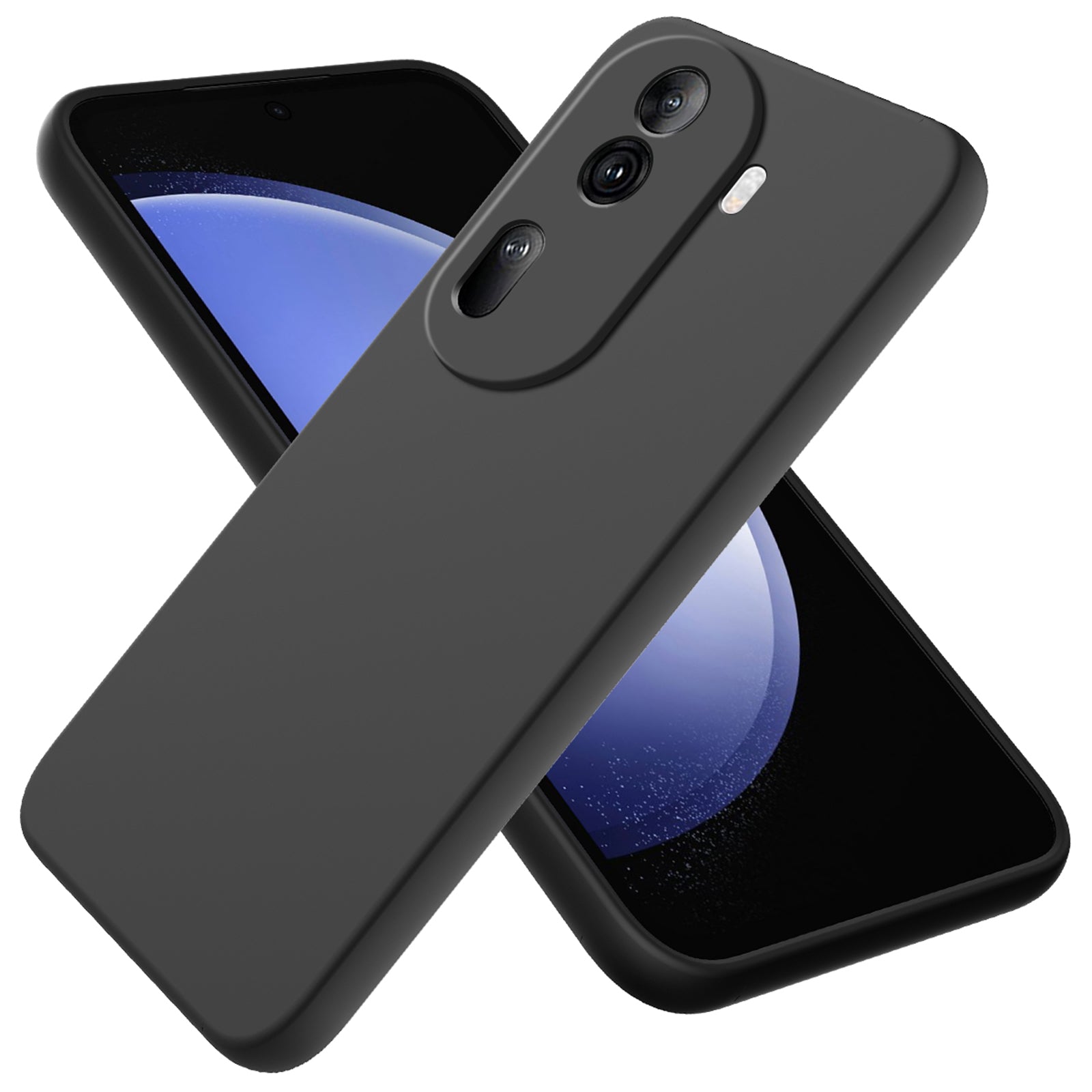 For Oppo Reno11 Pro 5G (Global) Case Liquid Silicone Phone Cover with Anti-Scratch Fiber Lining