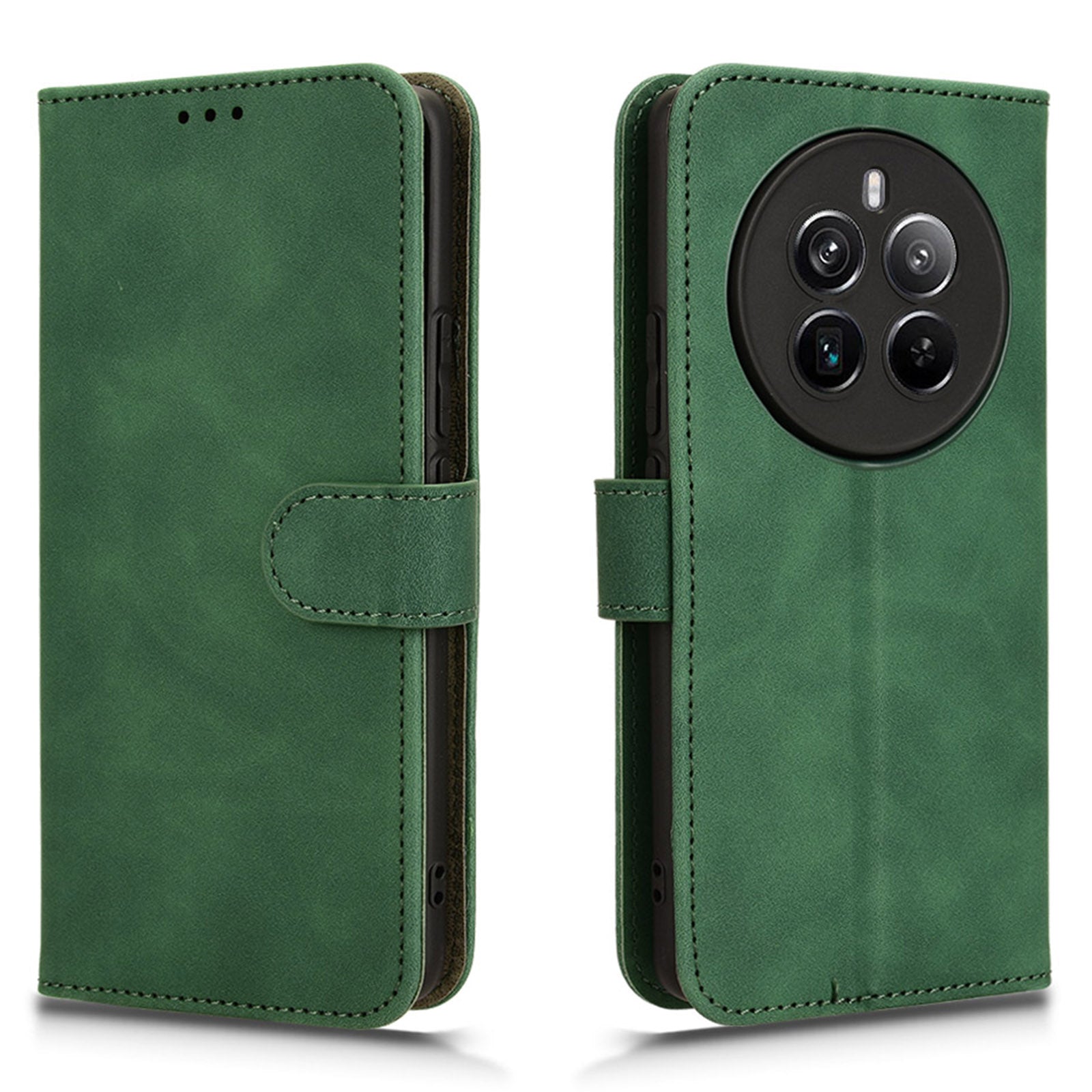 For Realme 12+ 5G Case Skin-touch Leather Wallet Phone Cover