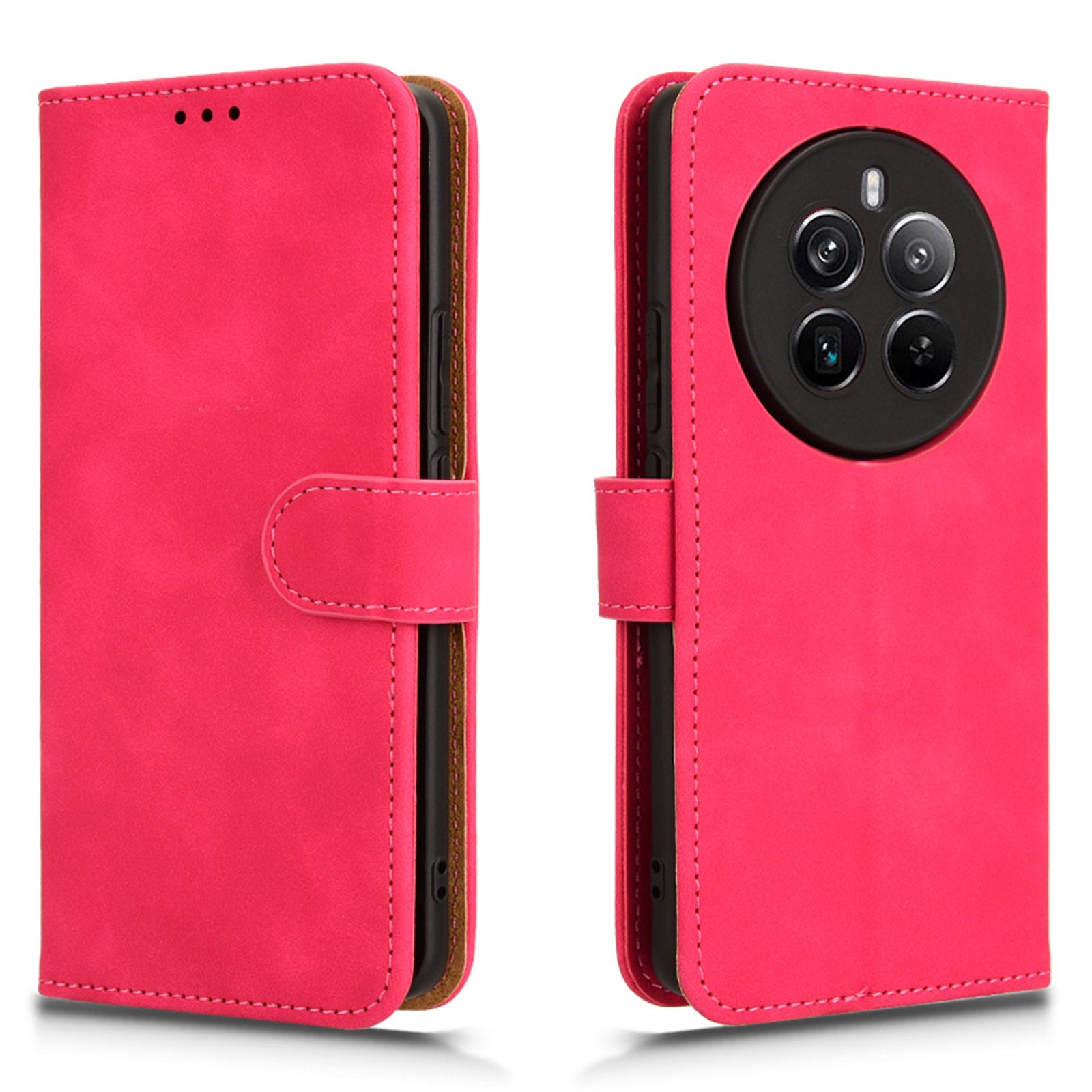 For Realme 12+ 5G Case Skin-touch Leather Wallet Phone Cover