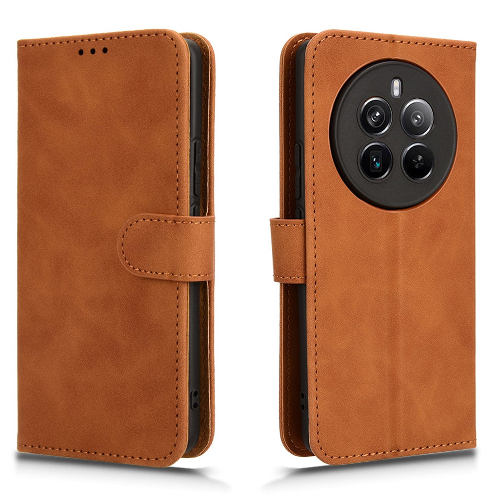 For Realme 12+ 5G Case Skin-touch Leather Wallet Phone Cover