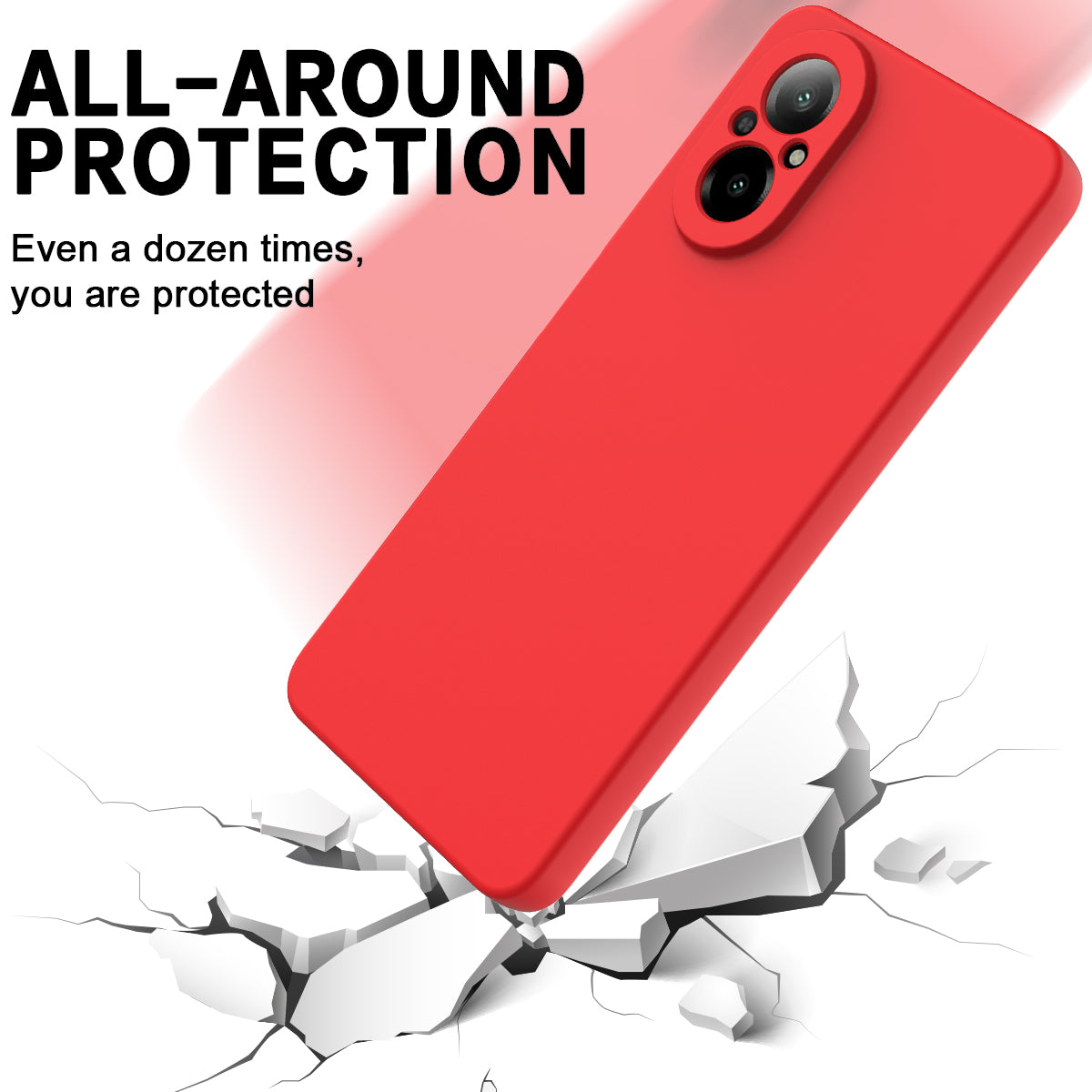 For Realme C67 4G Case Liquid Silicone Fiber Lining Protective Phone Cover with Strap