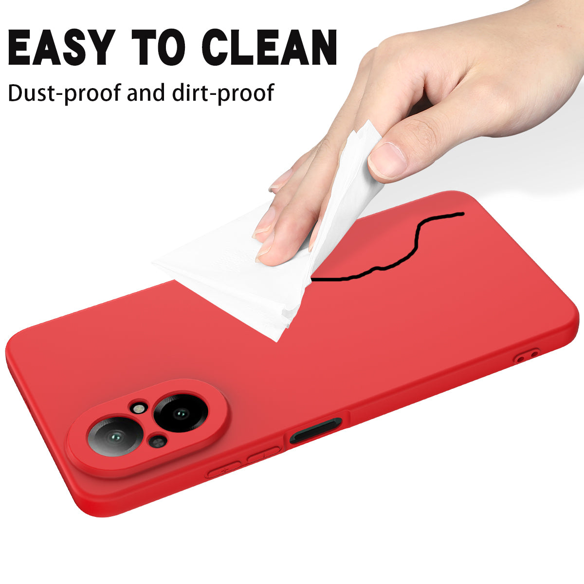 For Realme C67 4G Case Liquid Silicone Fiber Lining Protective Phone Cover with Strap