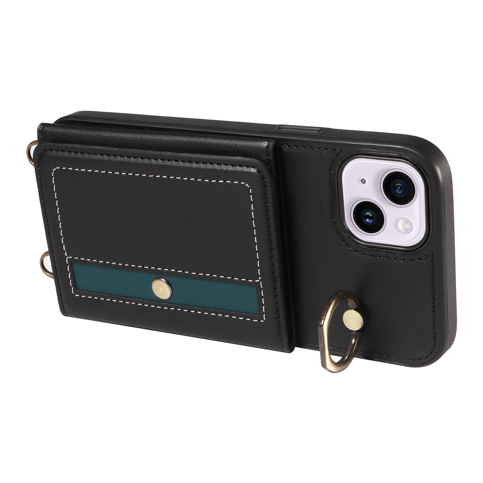 007 For iPhone 14 Plus Case PU Leather+TPU Card Holder Protective Phone Cover