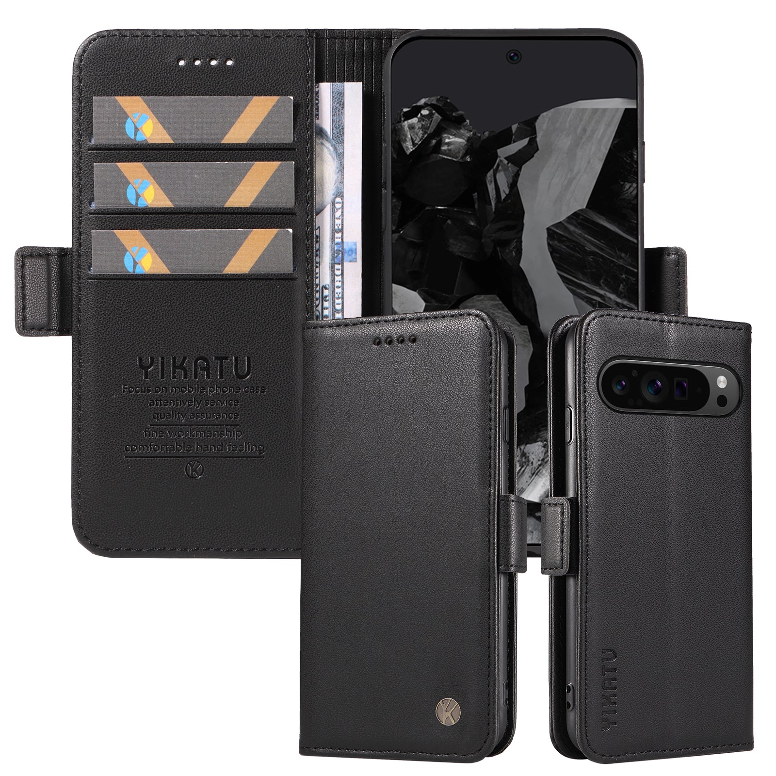 YIKATU YK-003 For Google Pixel 9 Pro Case Stand Magnetic Wallet Phone Cover