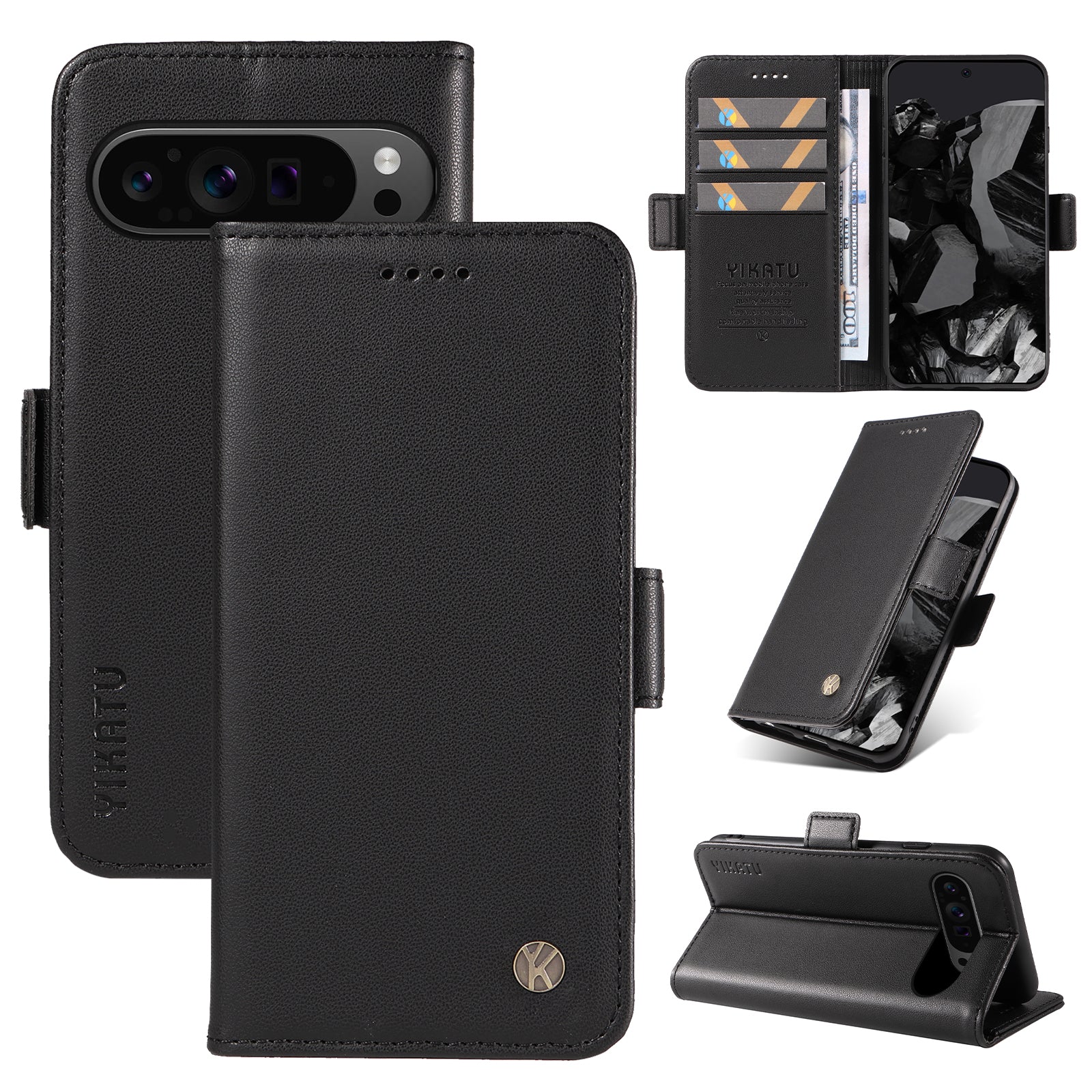 YIKATU YK-003 For Google Pixel 9 Pro Case Stand Magnetic Wallet Phone Cover