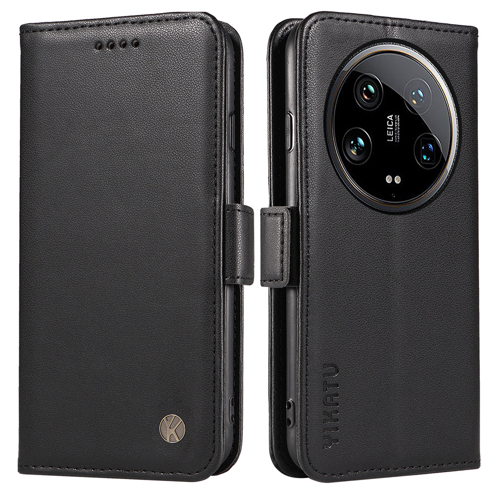 YIKATU YK-003 For Xiaomi 14 Ultra Case Anti-Scratch Leather Wallet Phone Cover