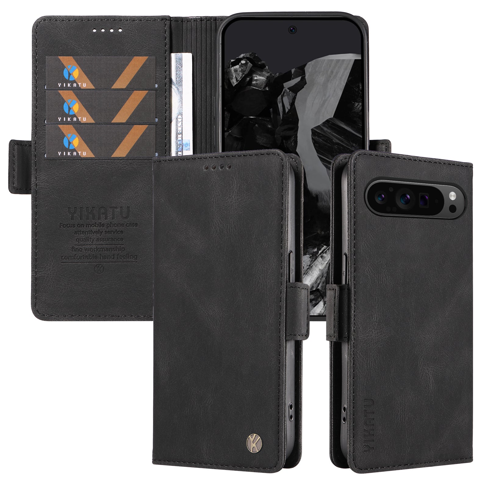YIKATU YK-004 For Google Pixel 9 Pro Case Skin-Touch Leather Phone Cover