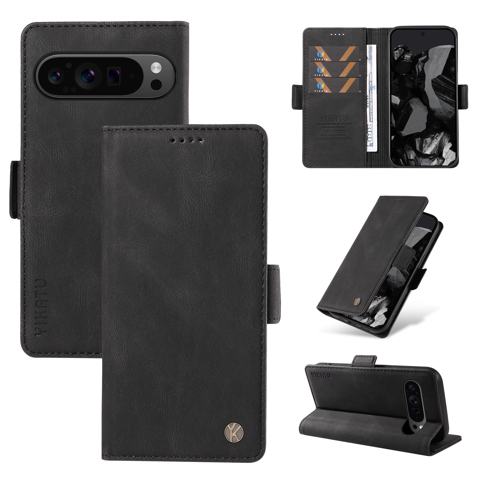 YIKATU YK-004 For Google Pixel 9 Pro Case Skin-Touch Leather Phone Cover
