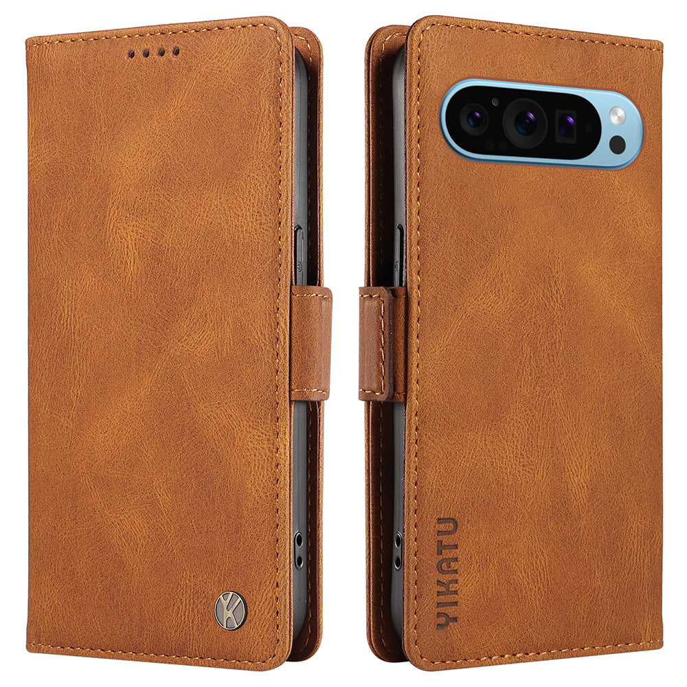 YIKATU YK-004 For Google Pixel 9 Shockproof Case Skin-Touch Leather Phone Cover