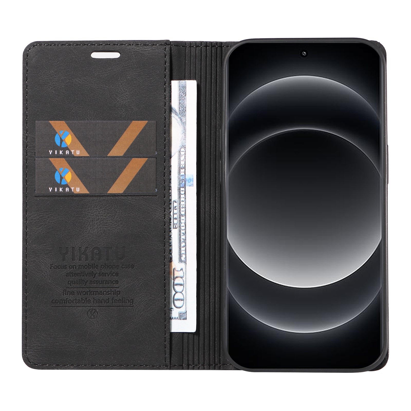YIKATU YK-004 For Xiaomi 14 Ultra Wallet Phone Case Skin-Touch Leather Flip Cover