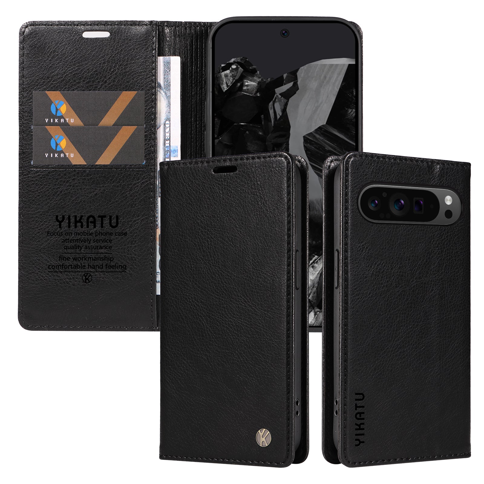 YIKATU YK-006 For Google Pixel 9 Pro Case Magnetic Closure Shockproof Flip Phone Cover