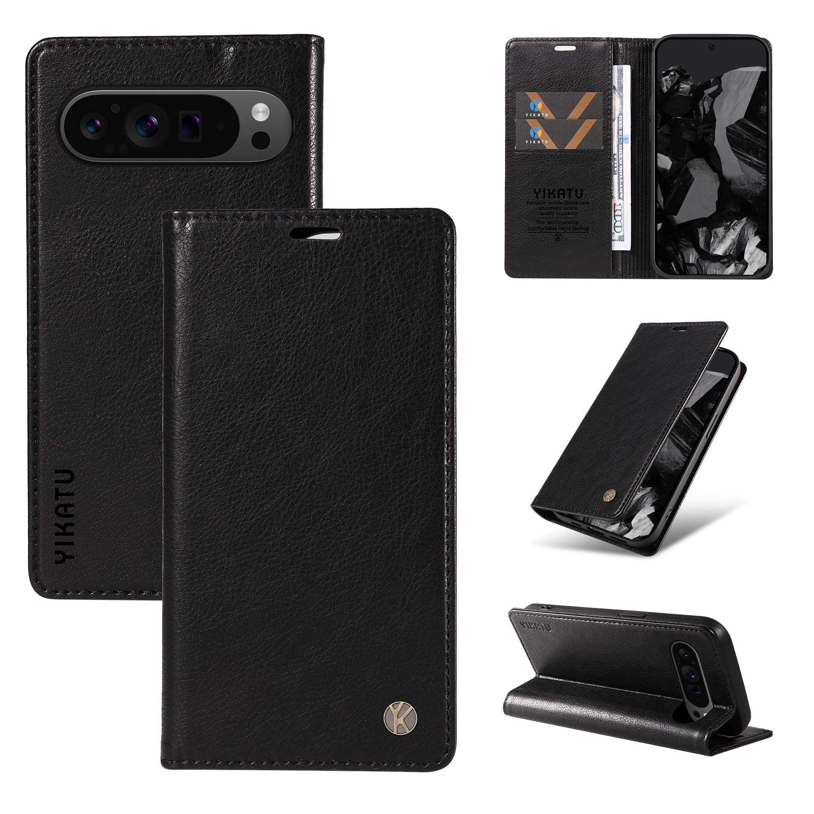 YIKATU YK-006 For Google Pixel 9 Pro Case Magnetic Closure Shockproof Flip Phone Cover
