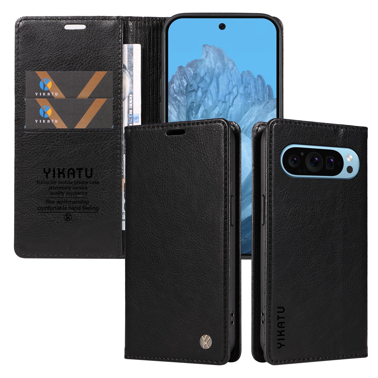 YIKATU YK-006 For Google Pixel 9 Case PU Leather Magnetic Closure Wallet Phone Cover
