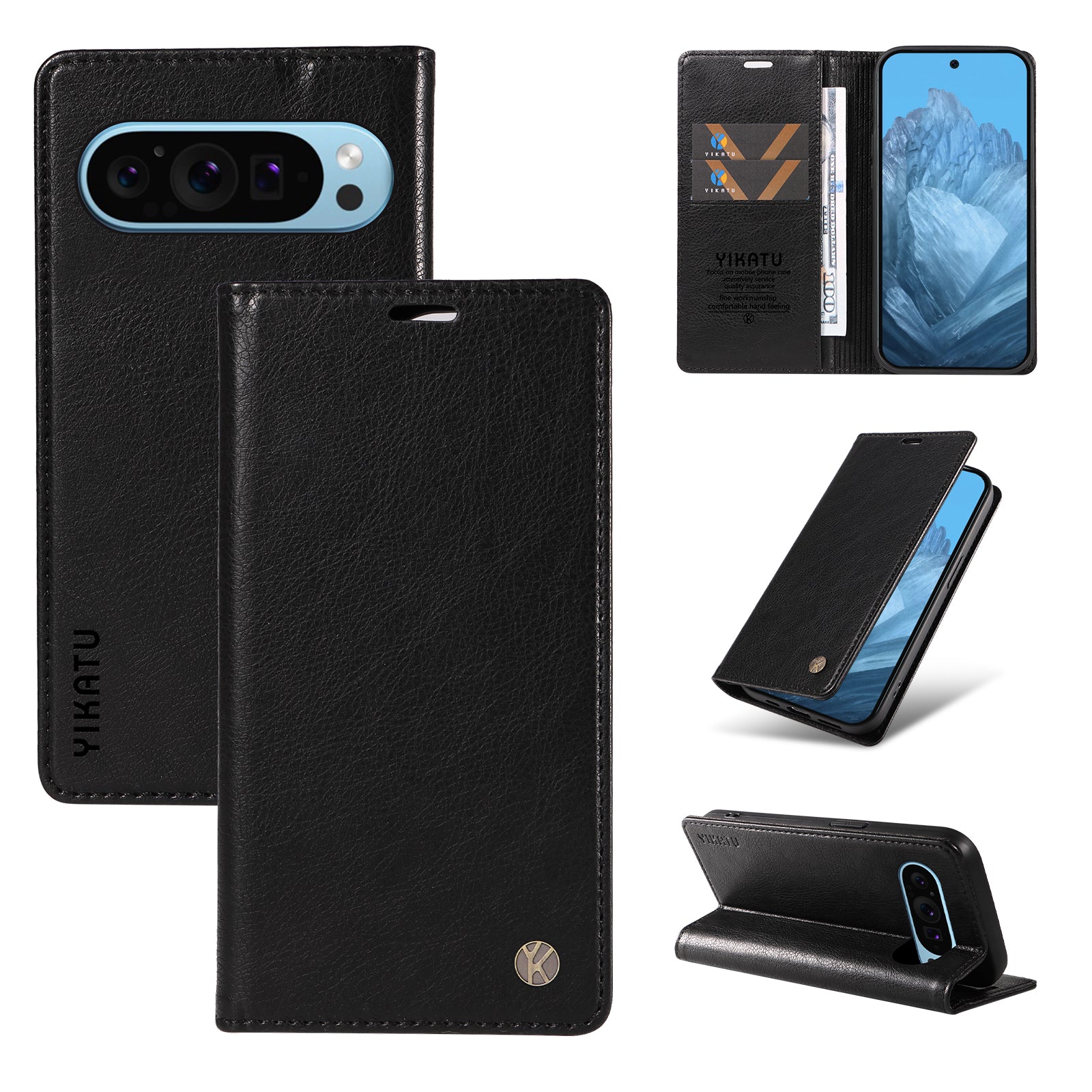 YIKATU YK-006 For Google Pixel 9 Case PU Leather Magnetic Closure Wallet Phone Cover