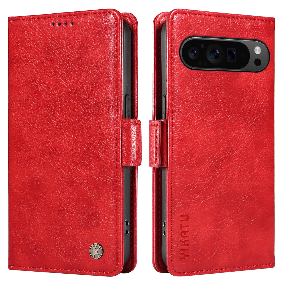 YIKATU YK-007 For Google Pixel 9 Pro Case Litchi Texture PU Leather Wallet Phone Cover
