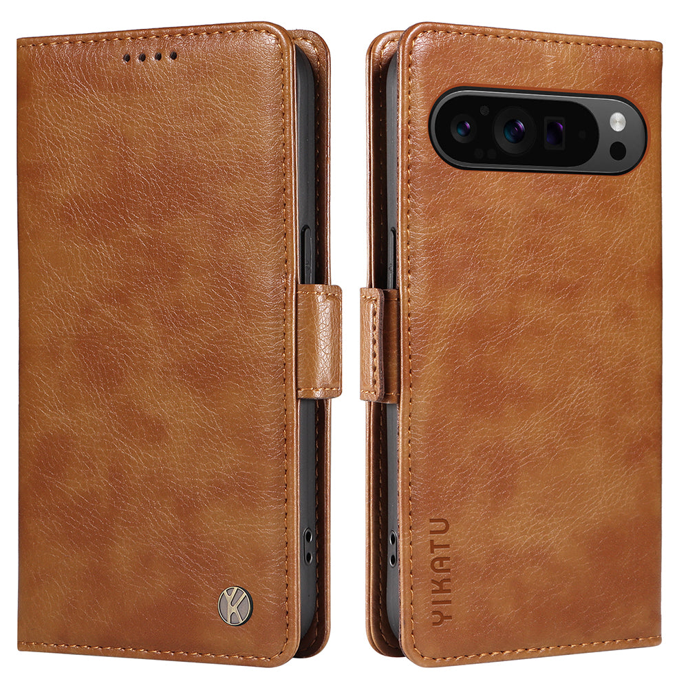 YIKATU YK-007 For Google Pixel 9 Pro Case Litchi Texture PU Leather Wallet Phone Cover