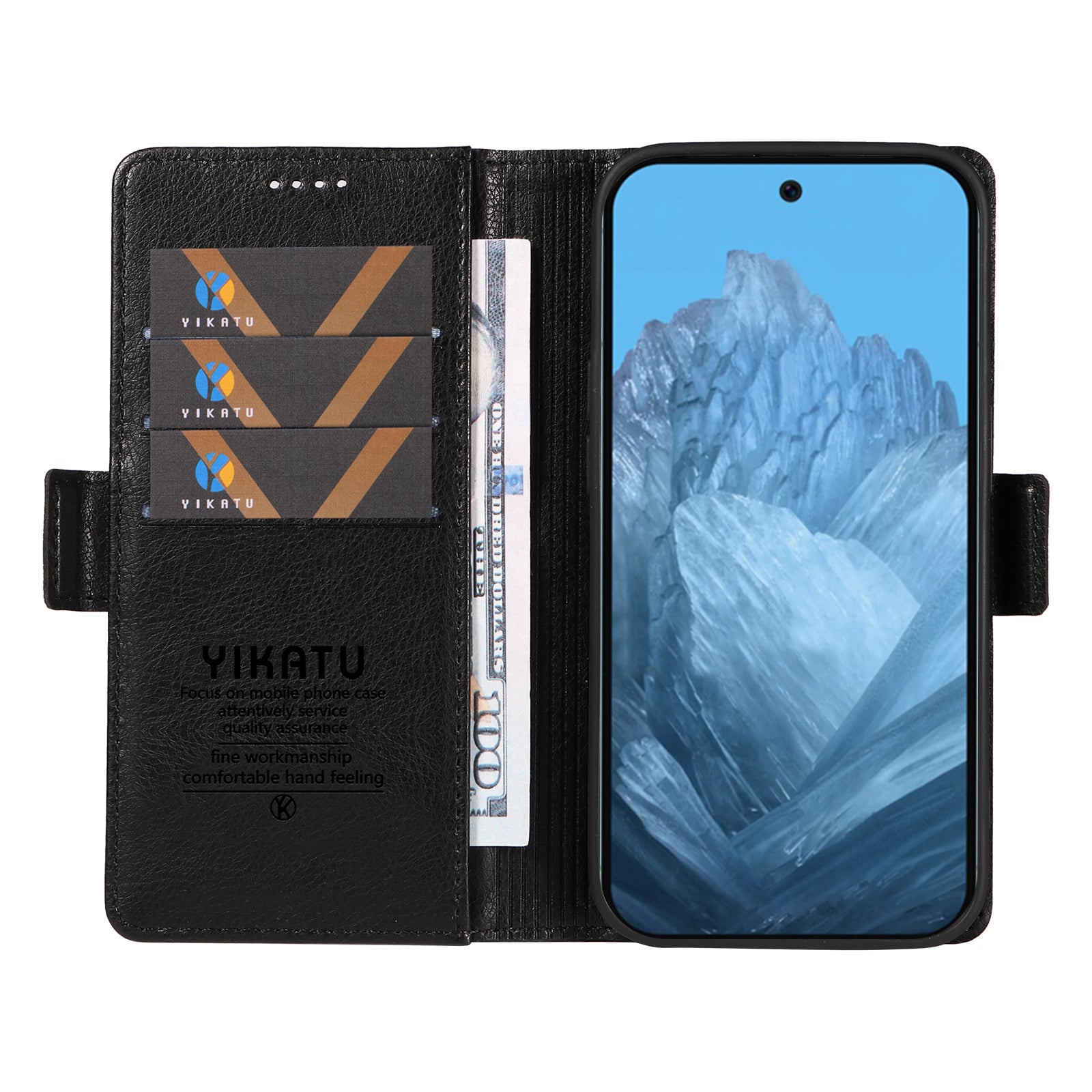 YIKATU YK-007 For Google Pixel 9 Case with Card Holder PU Leather+TPU Inner Shell Phone Cover
