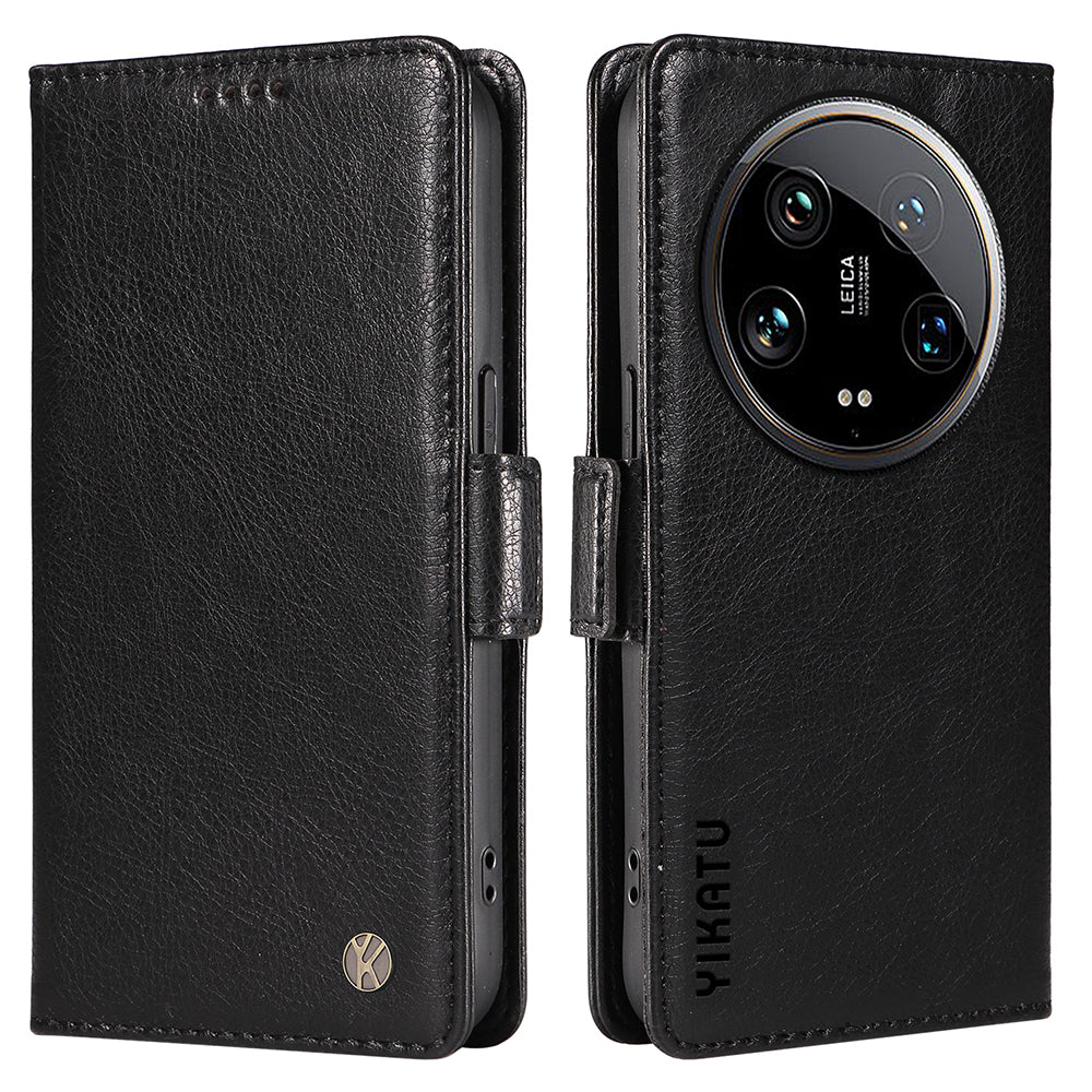 YIKATU YK-007 For Xiaomi 14 Ultra Case PU Leather Stand Folio Card Holder Phone Cover
