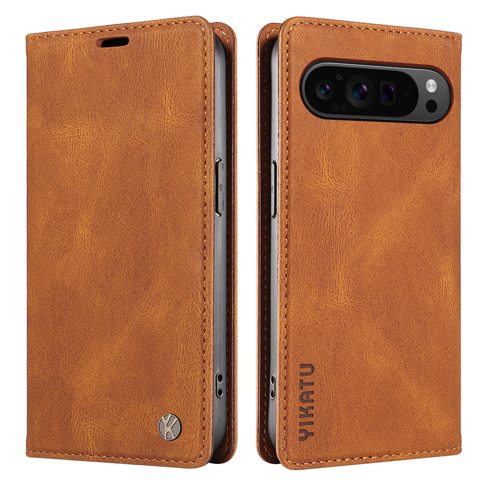 YIKATU YK-005 For Google Pixel 9 Pro Case Skin-touch Leather Card Slots Phone Cover