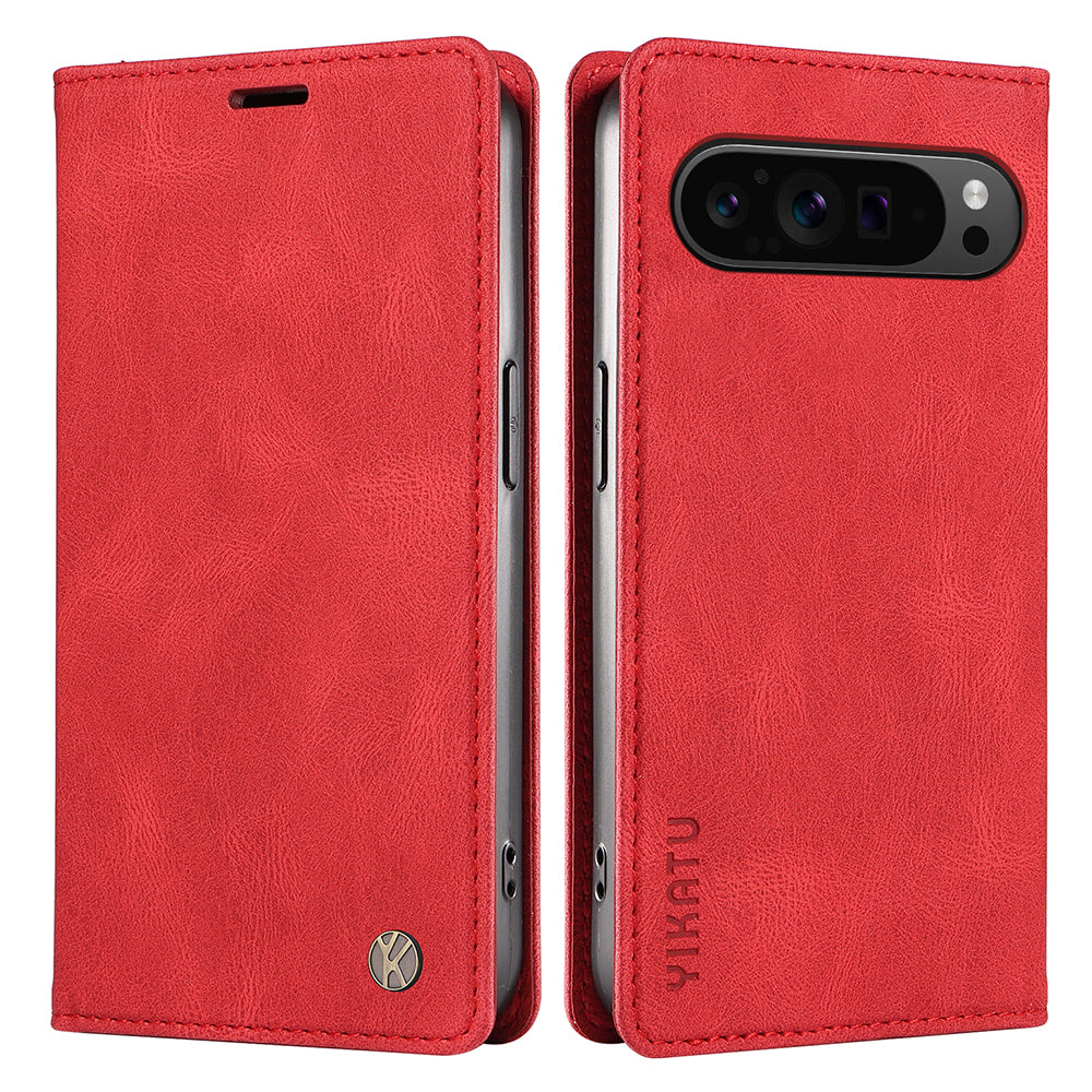YIKATU YK-005 For Google Pixel 9 Pro Case Skin-touch Leather Card Slots Phone Cover